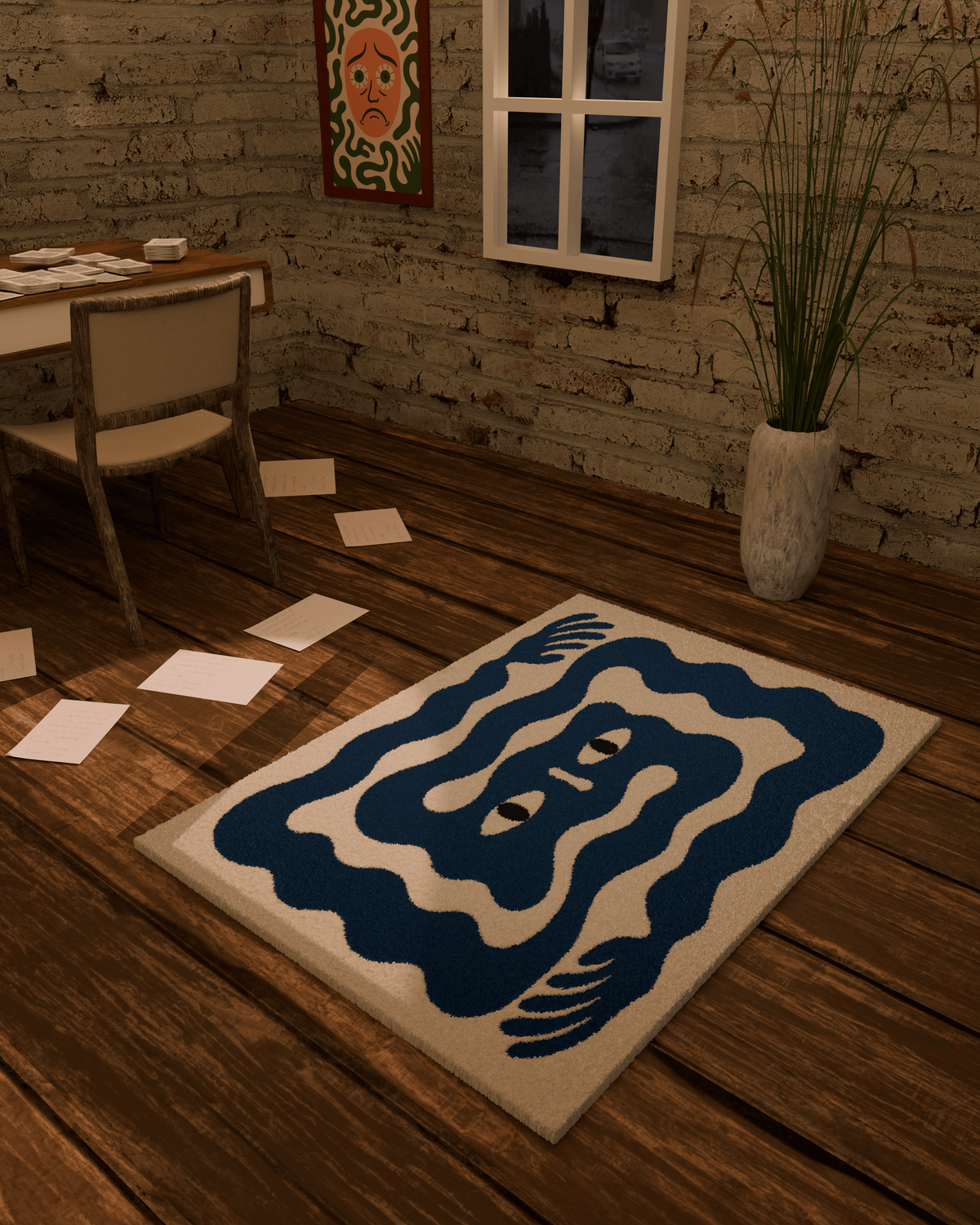 Anxiety hands emotion Tufted Custom Rug
