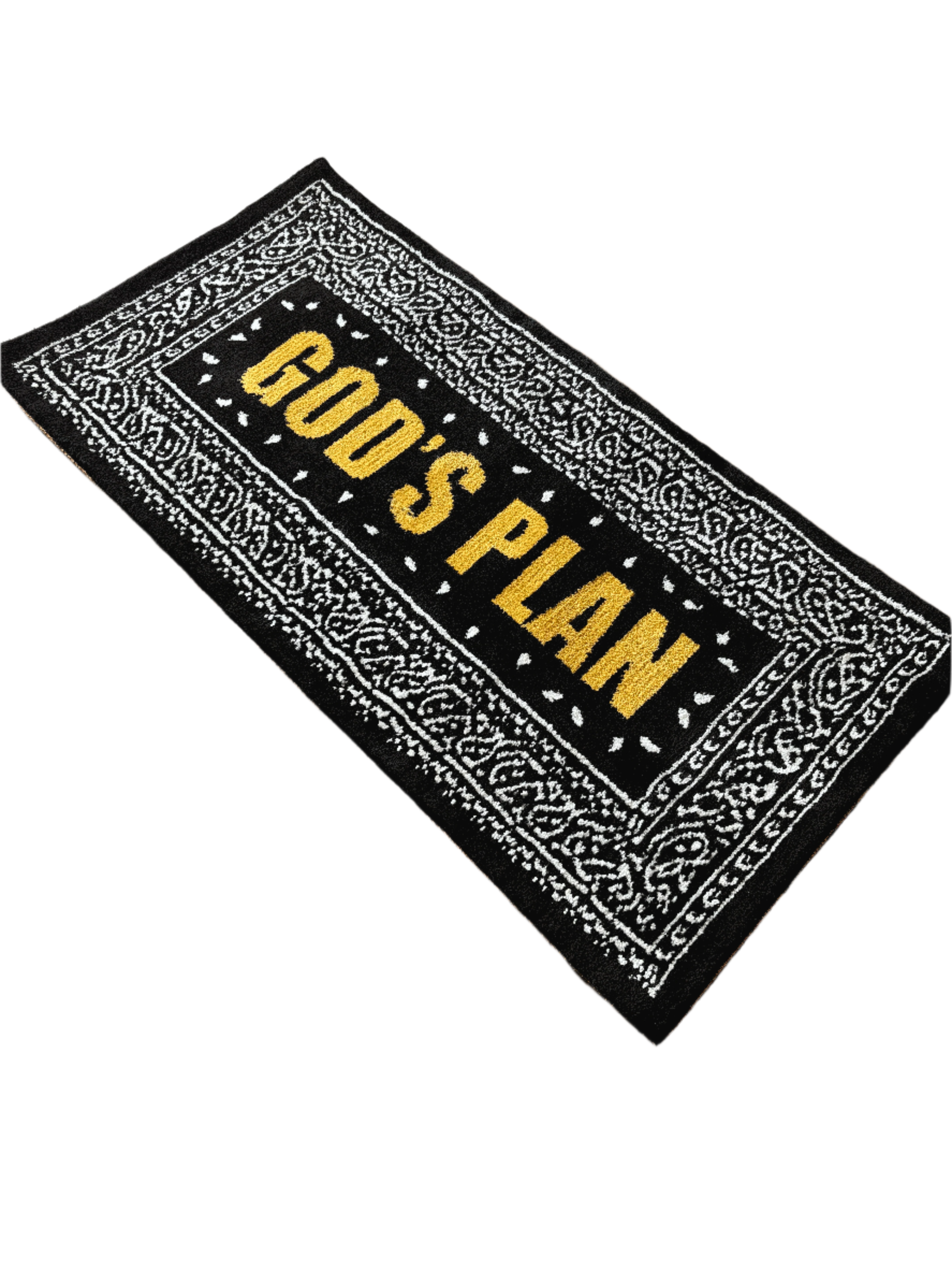 Gods Plan Yellow Machine Tufted Custom Rug