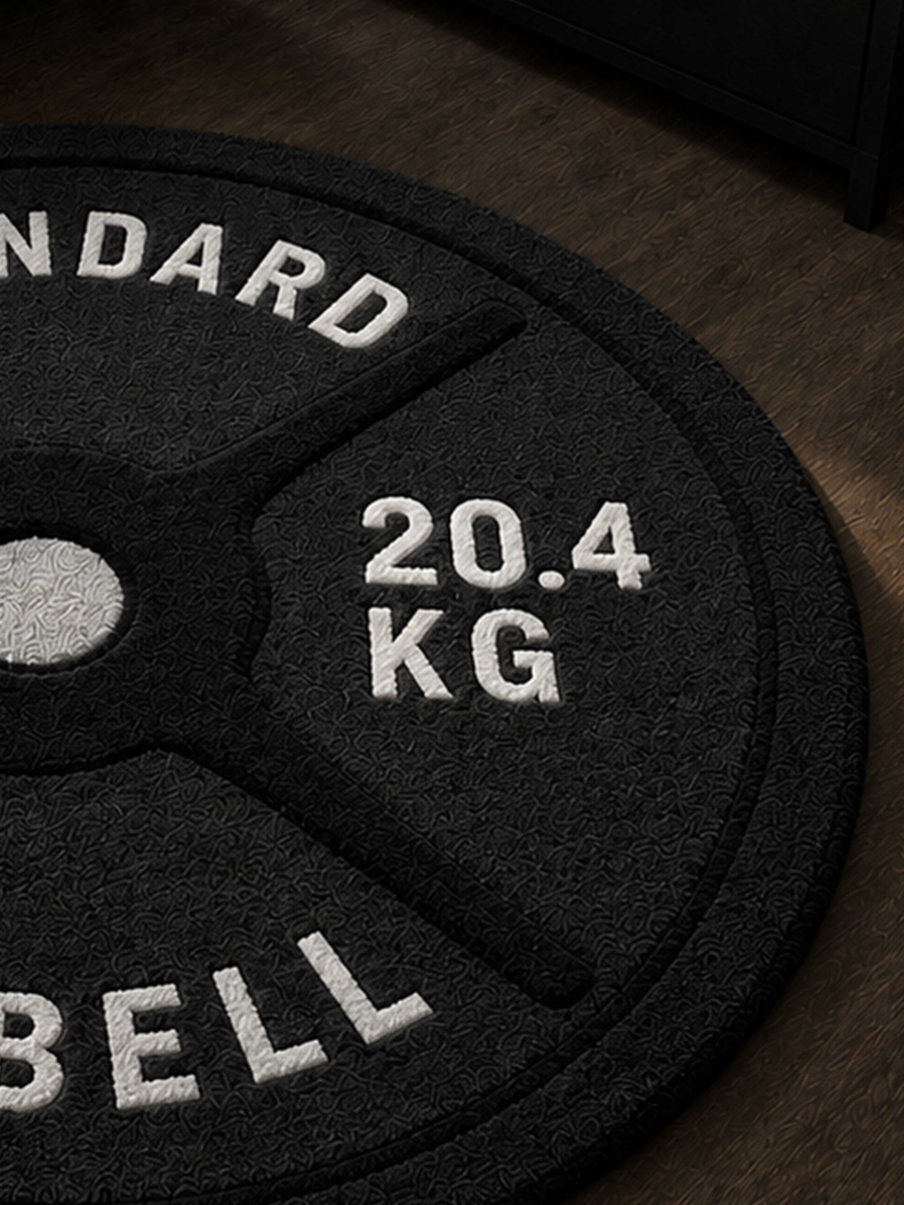 Black Barbell Hand Tufted Rug