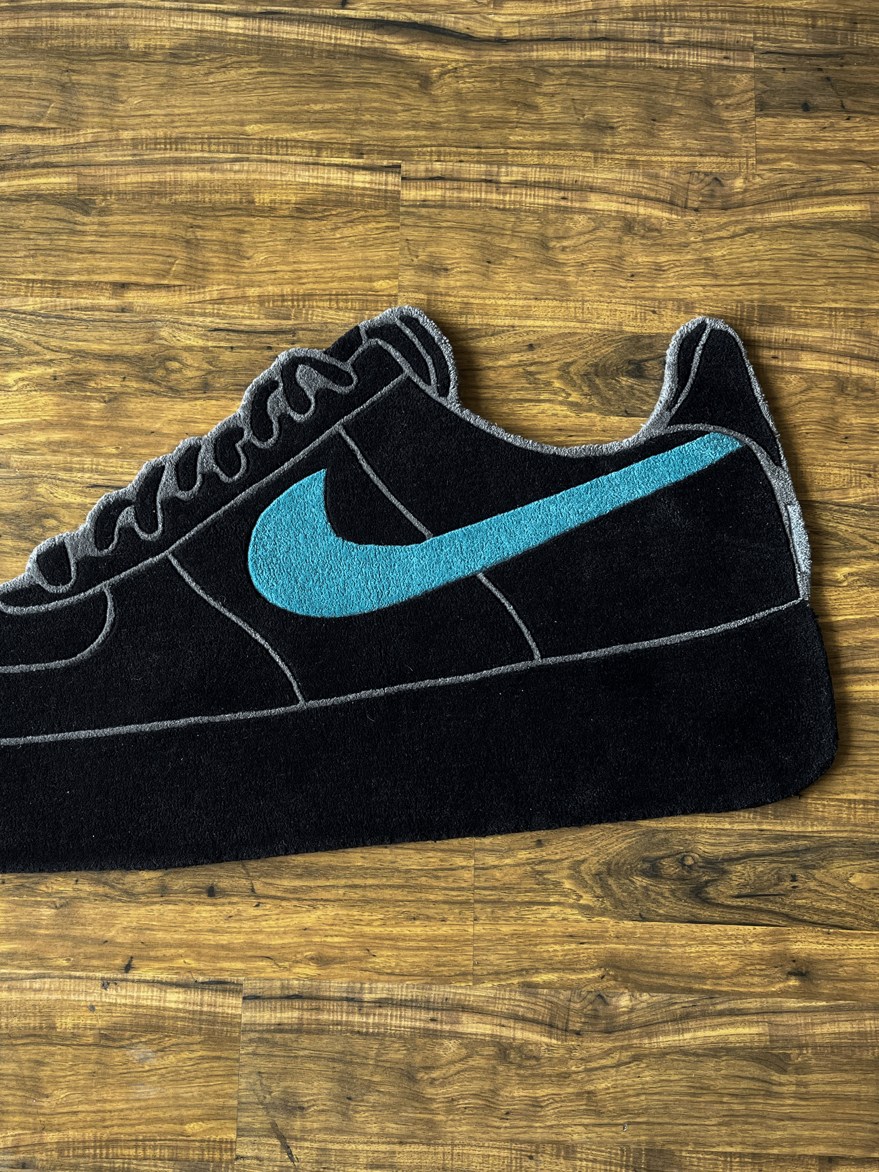 Black design Custom Shoe Custom Rug