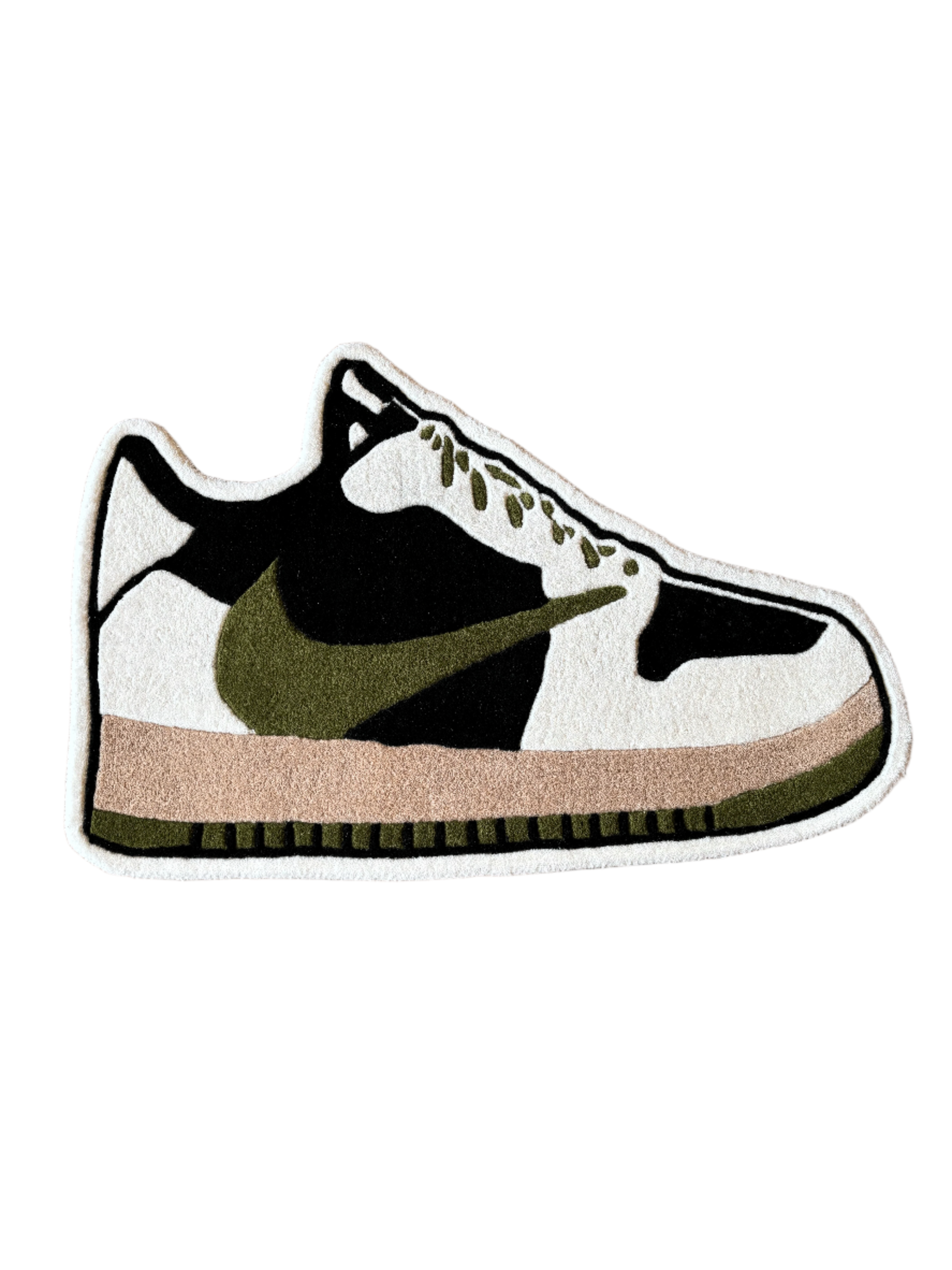 Olive Green Sneaker Hand Tufted Custom Rug