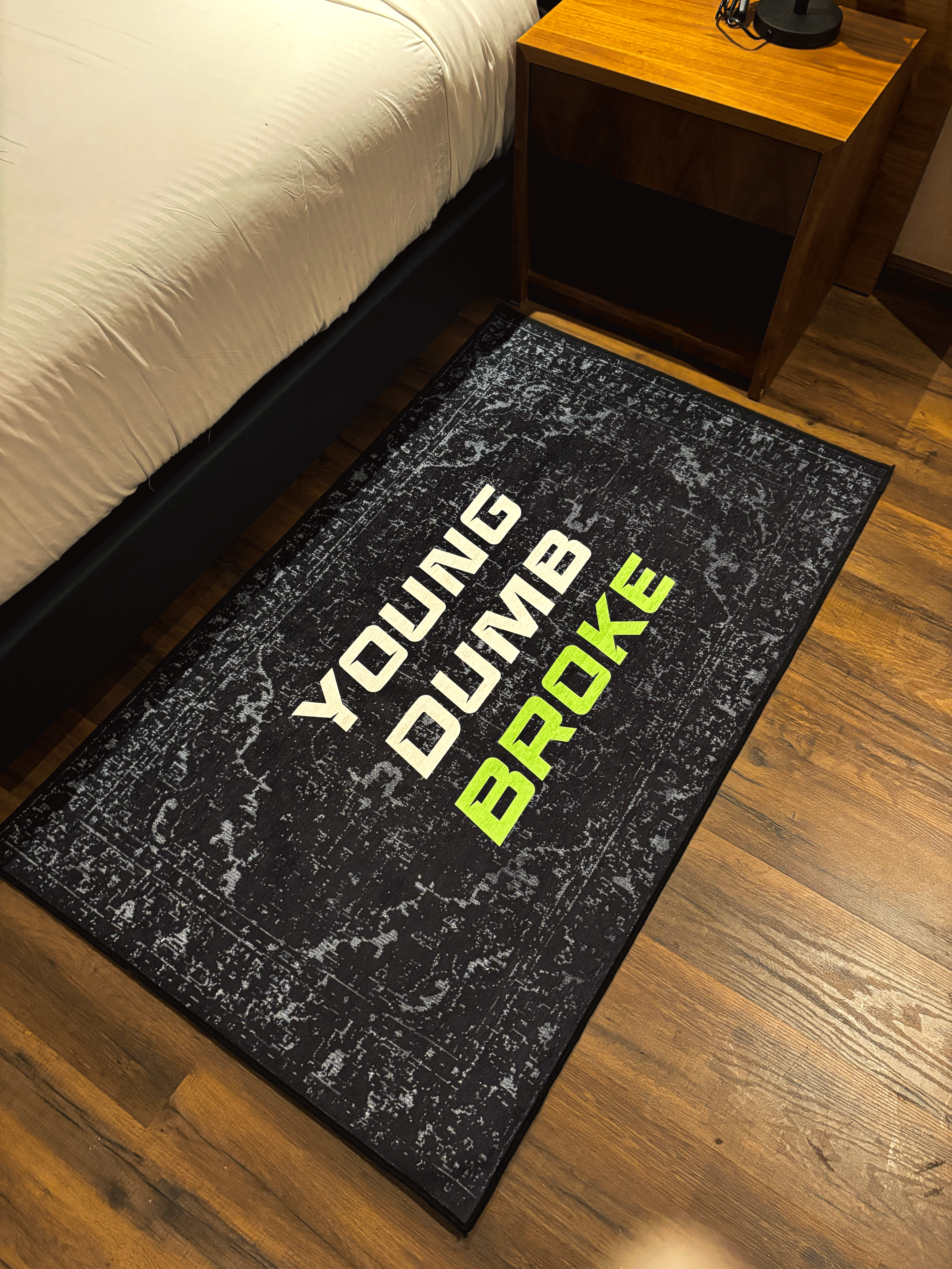 Young Dumb Broke Washable Custom Rug