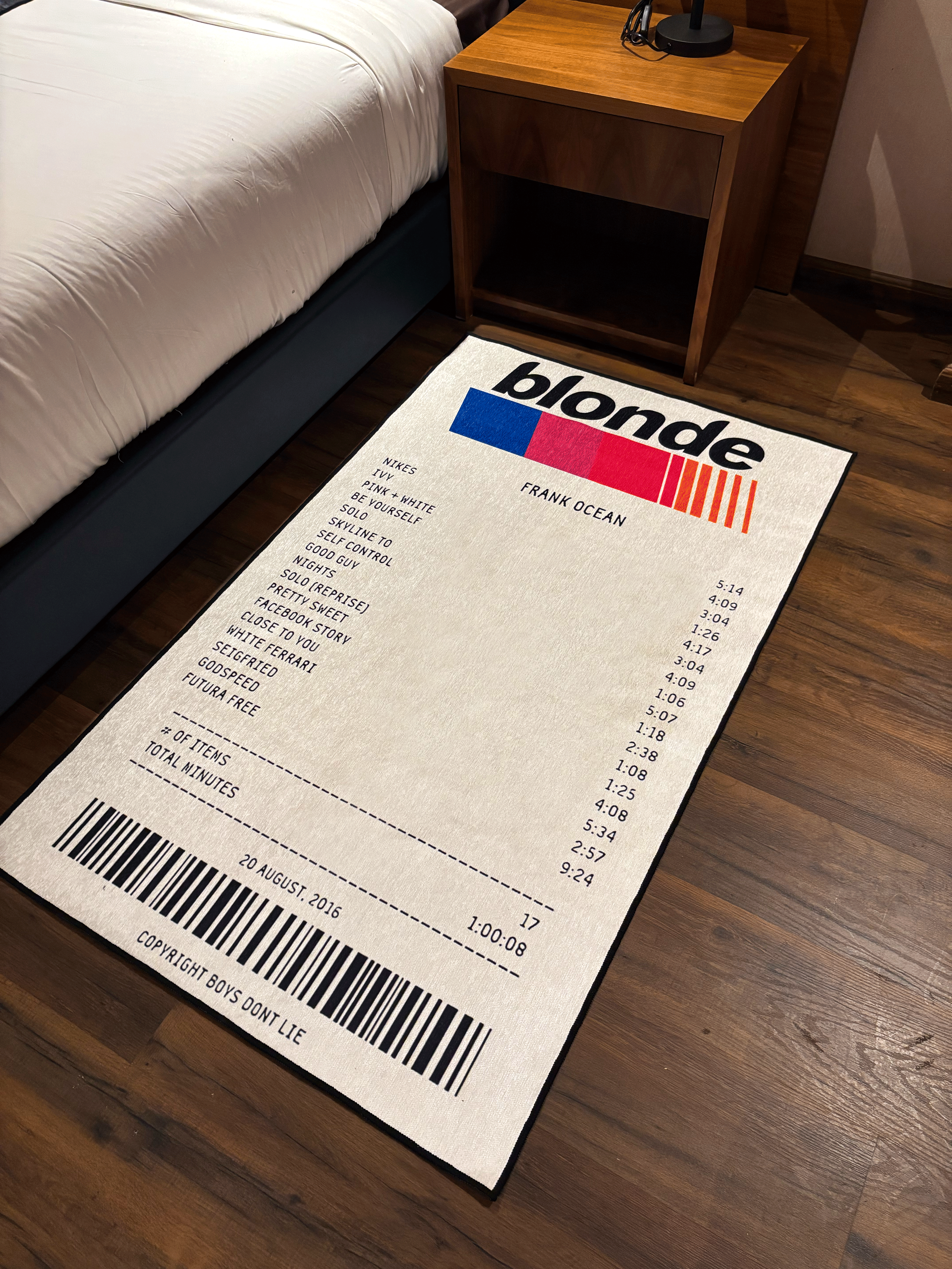 Receipt Washable Printed Custom Rug