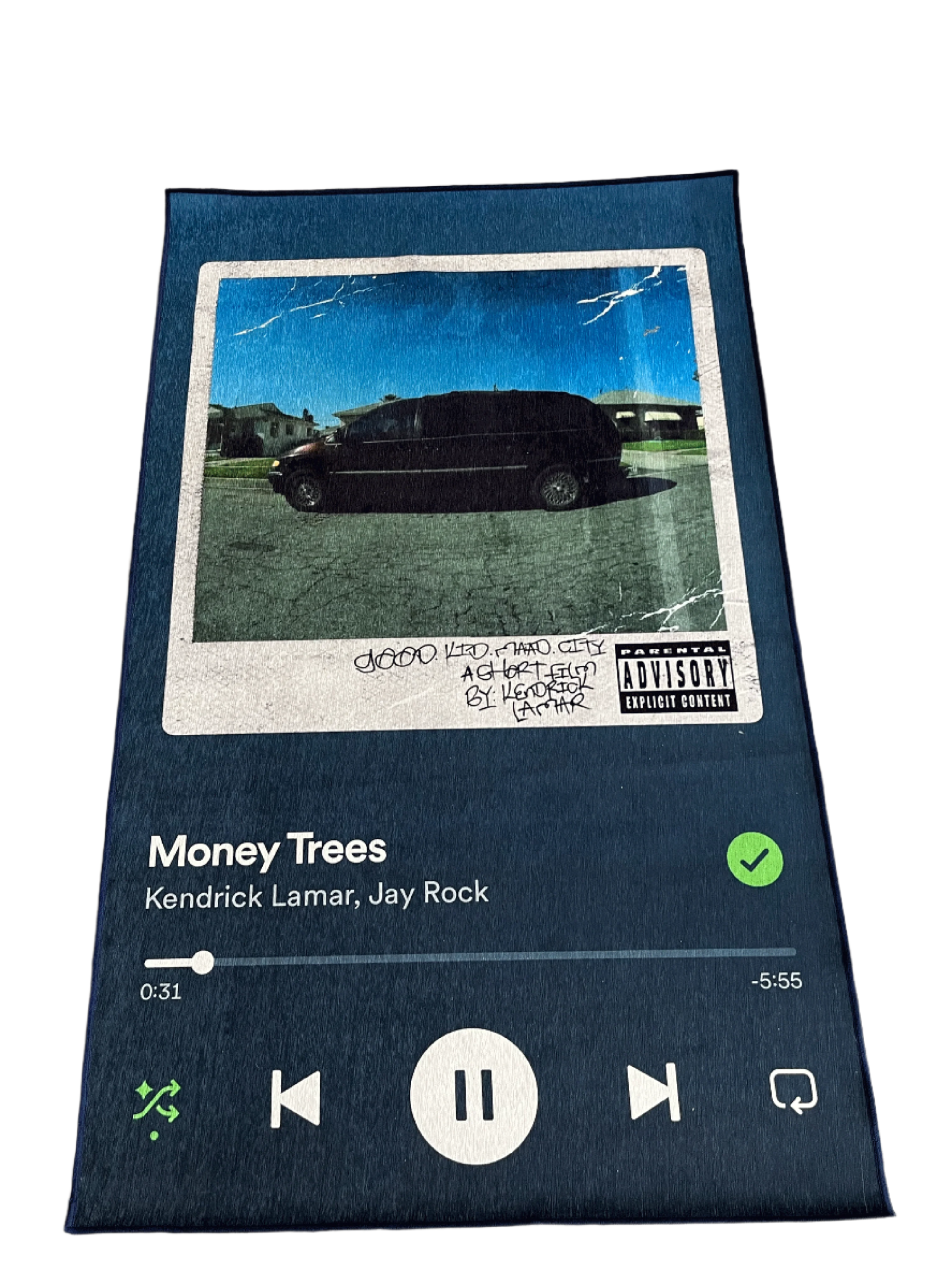 Money Trees Music Album Cover Printed Washable Custom Rug