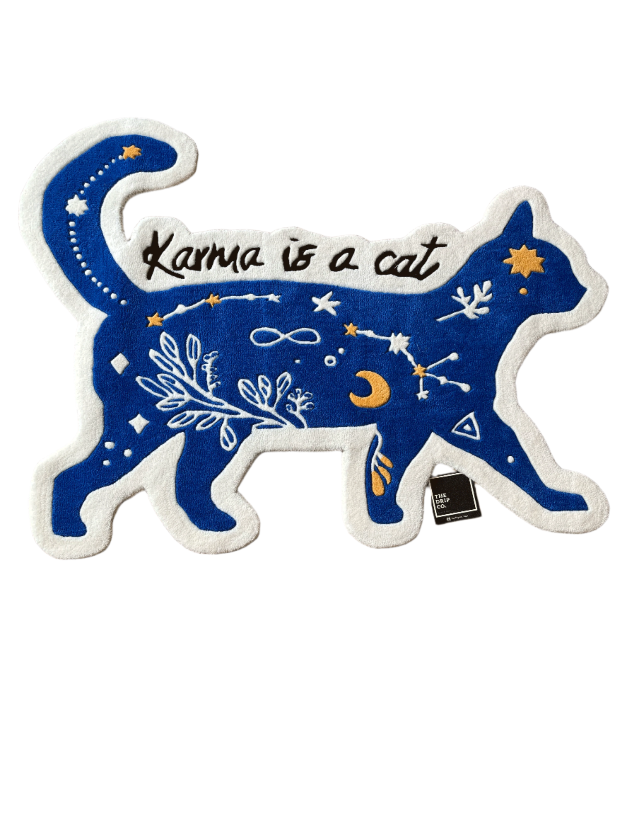 karma is a Cat hand tufted Custom Rug by The Drip Co.