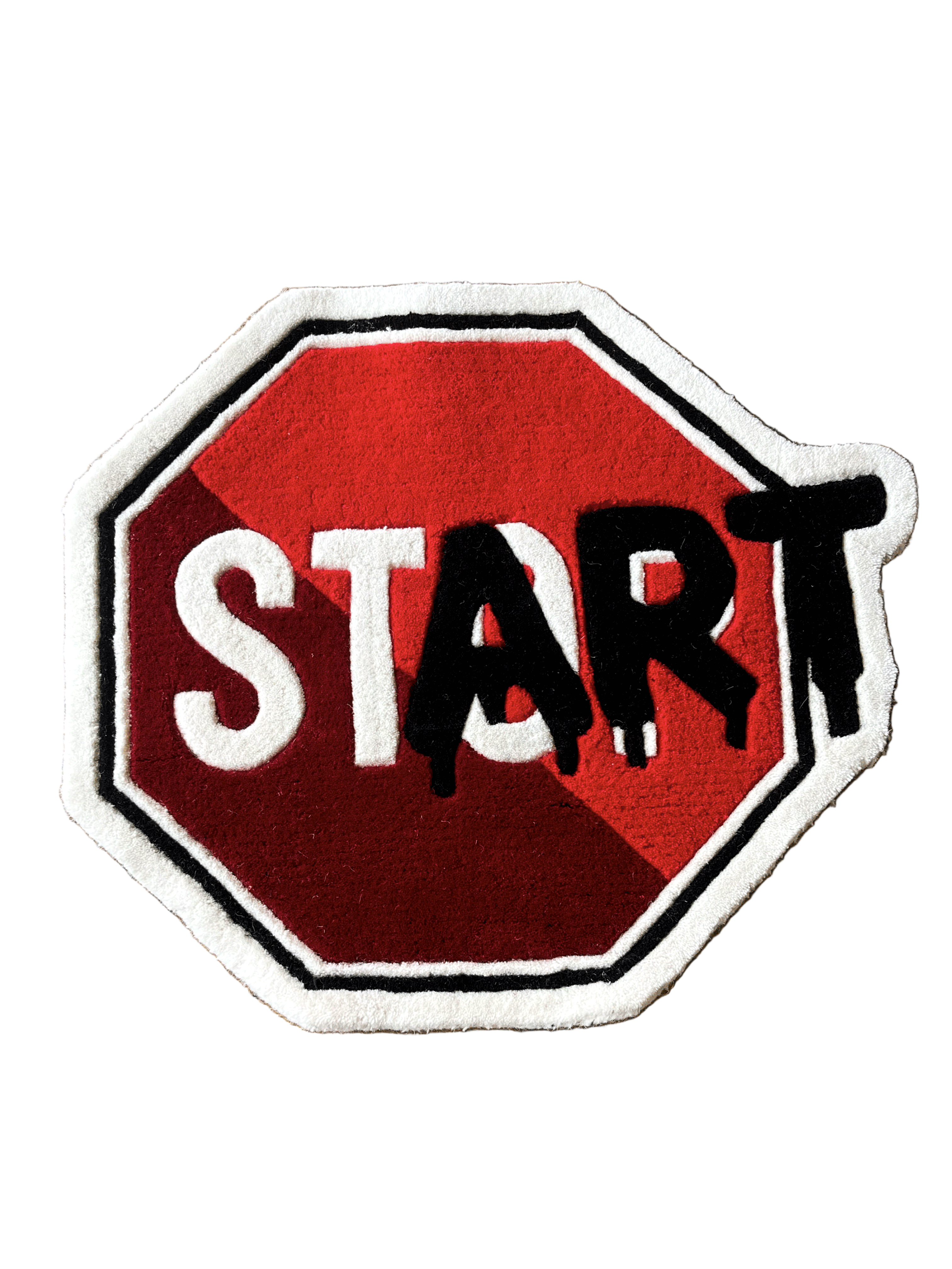 Start Stop Hand Tufted Custom Rug by The Drip Co.