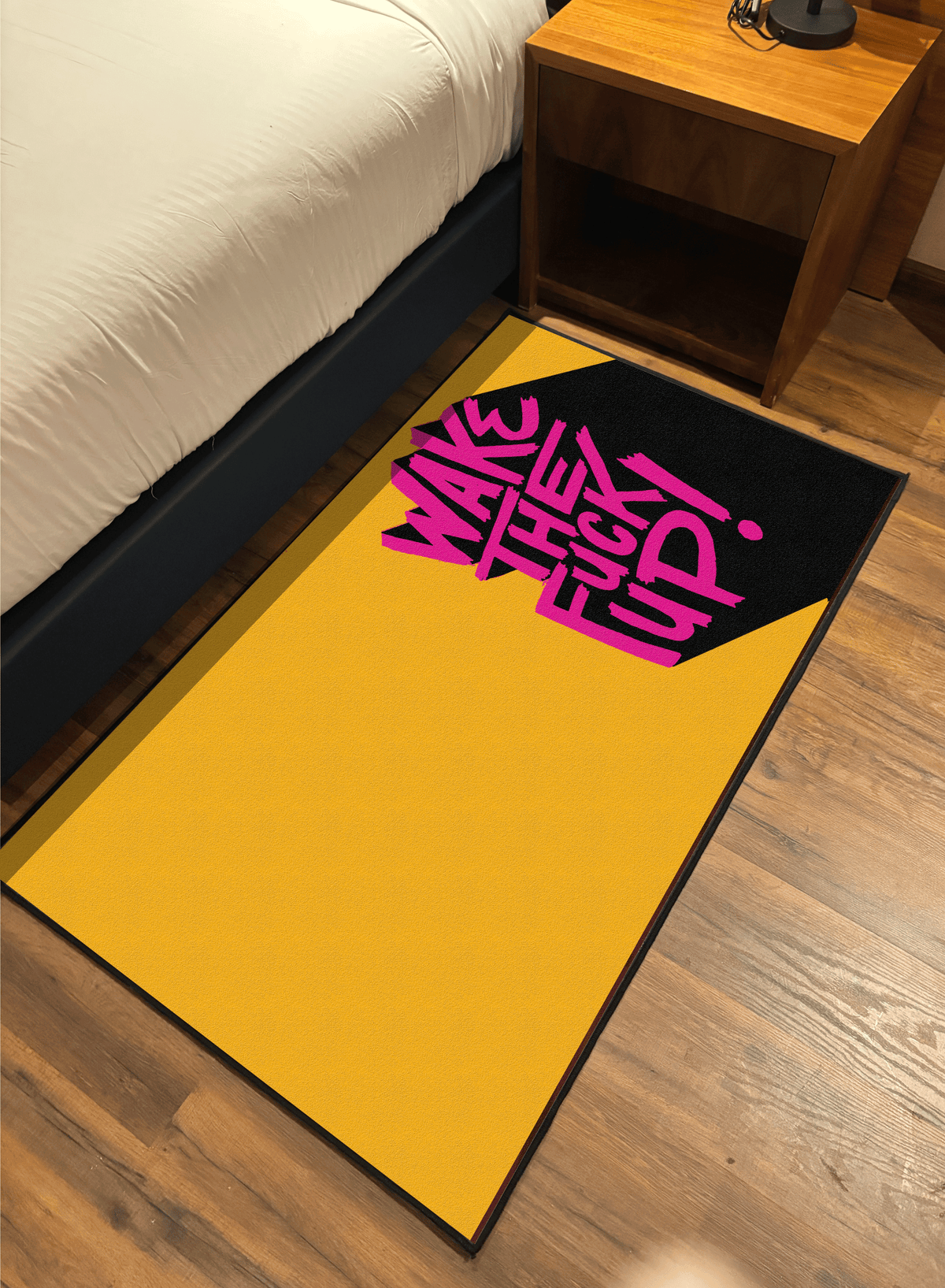 Wake up Washable Custom Rug
