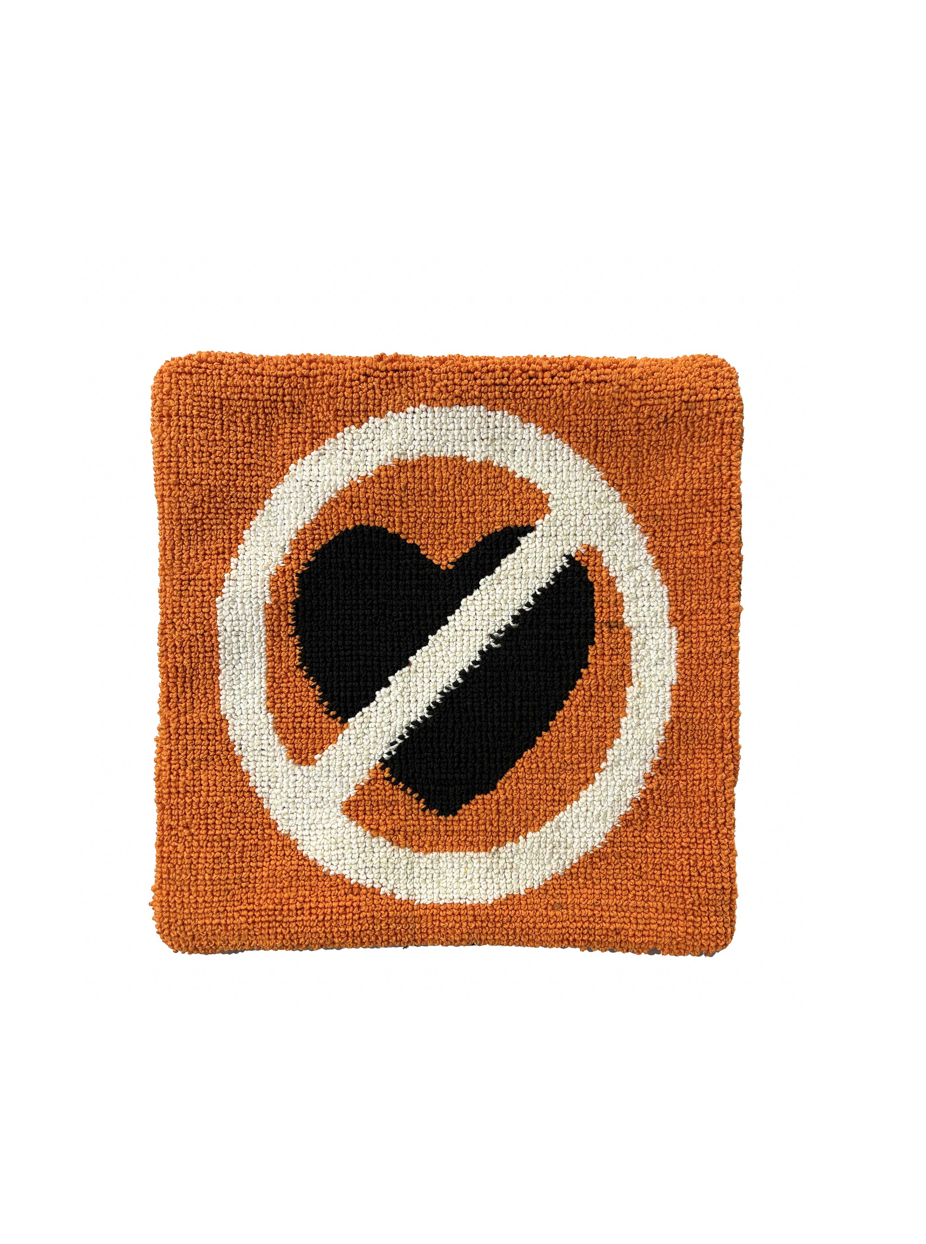 No heart Orange cushion cover