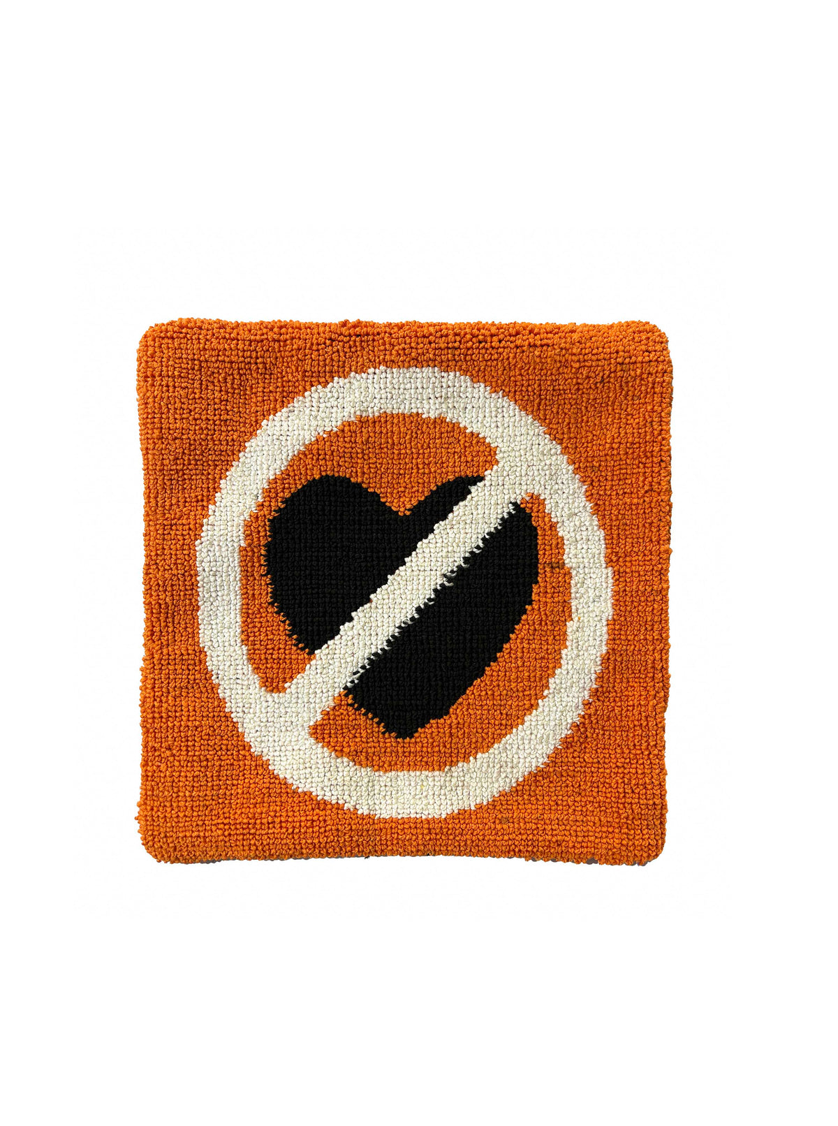 No heart Orange cushion cover