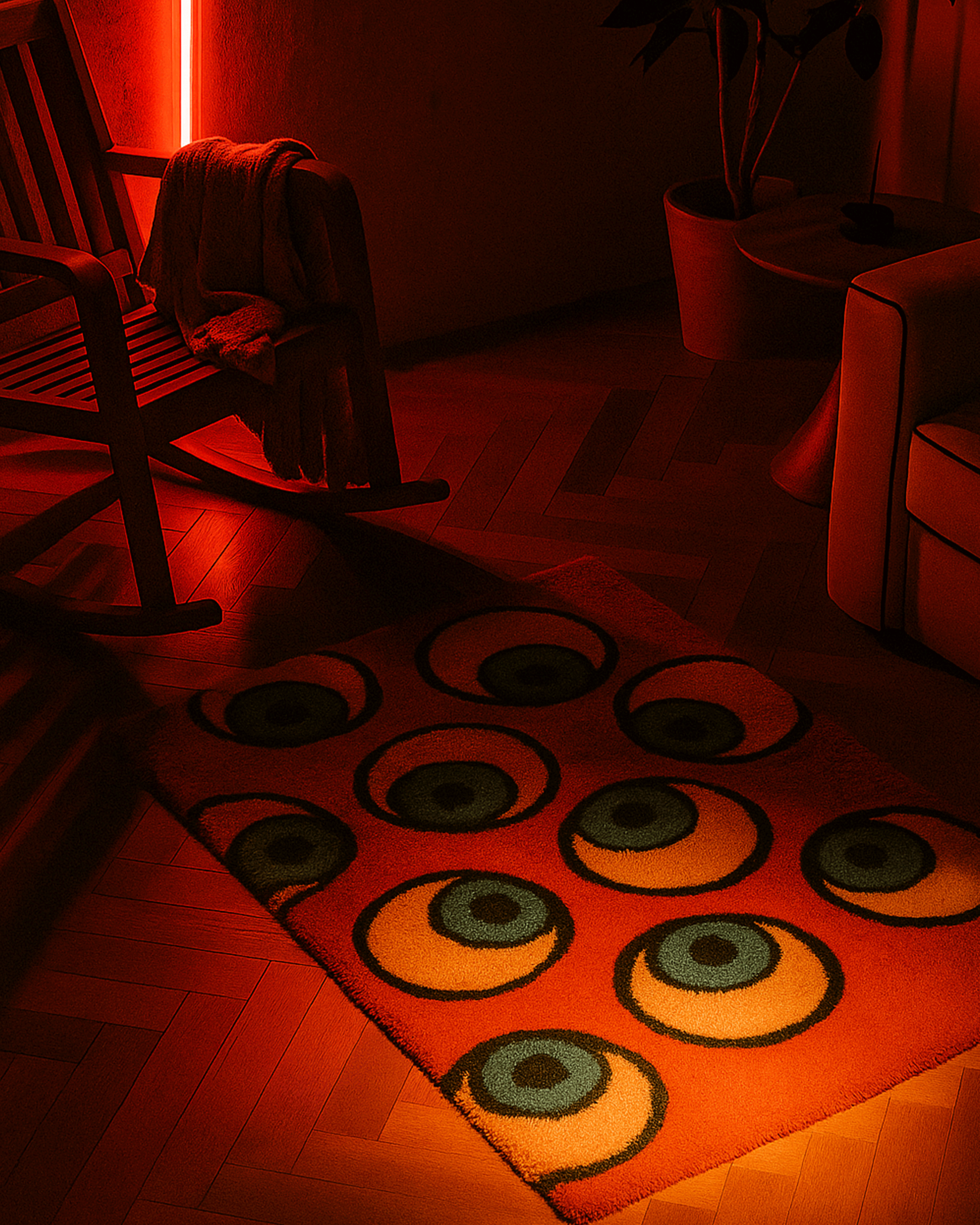 Anxiety eye emotion Tufted Custom Rug