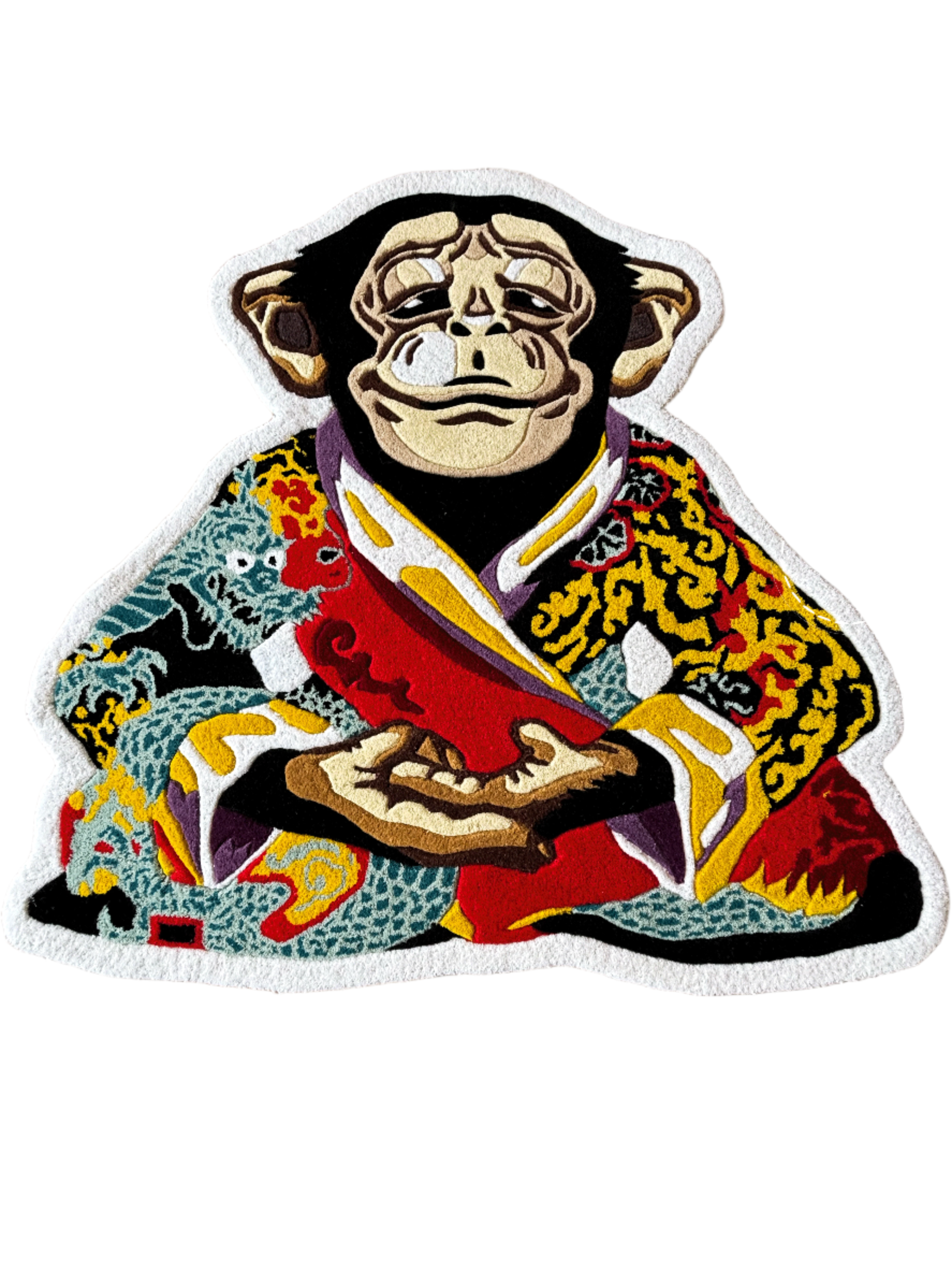 Meditation Monkey Hand Tufted Custom Rug