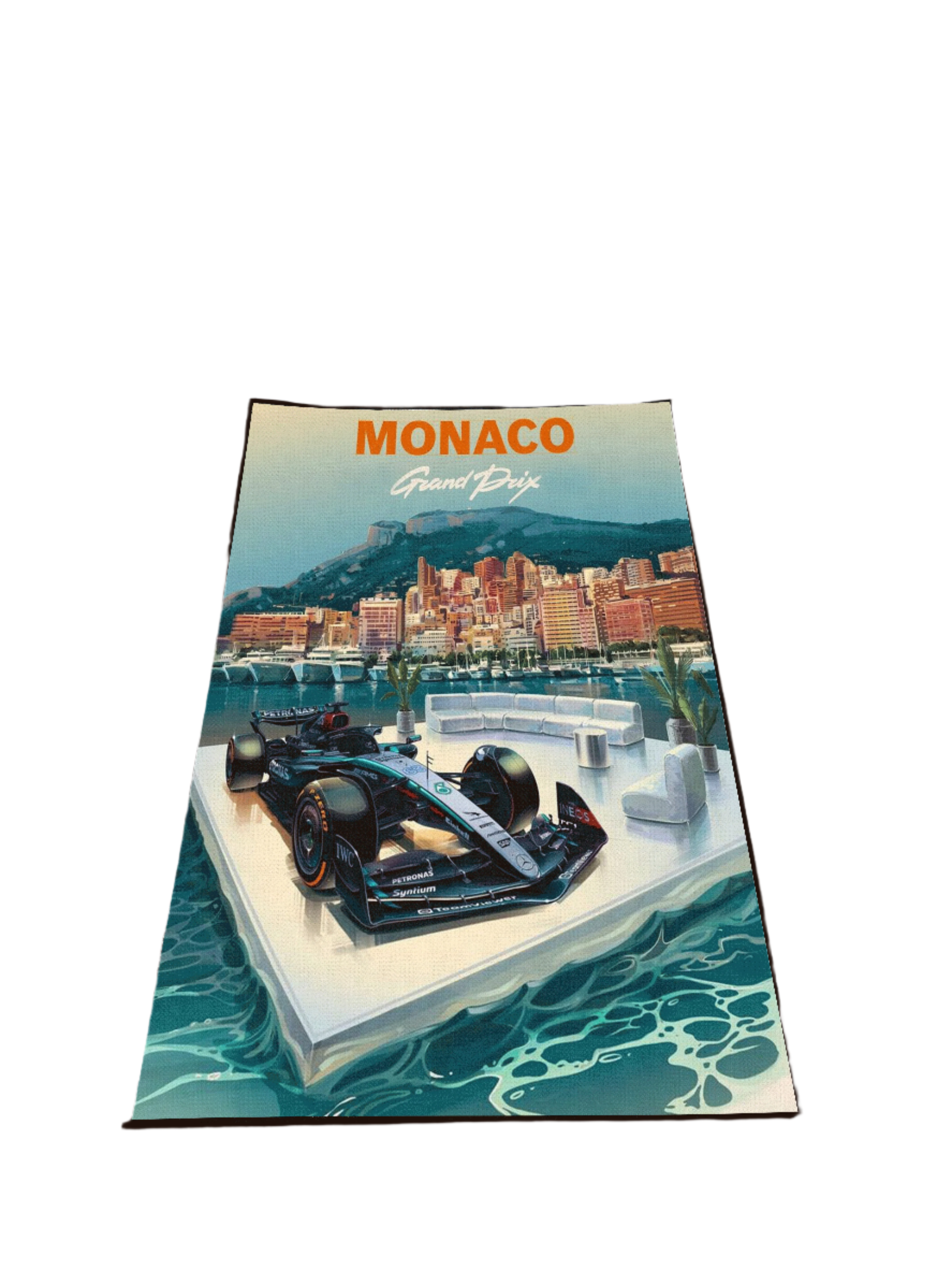 Monaco Fan Art Printed Washable Custom Rug