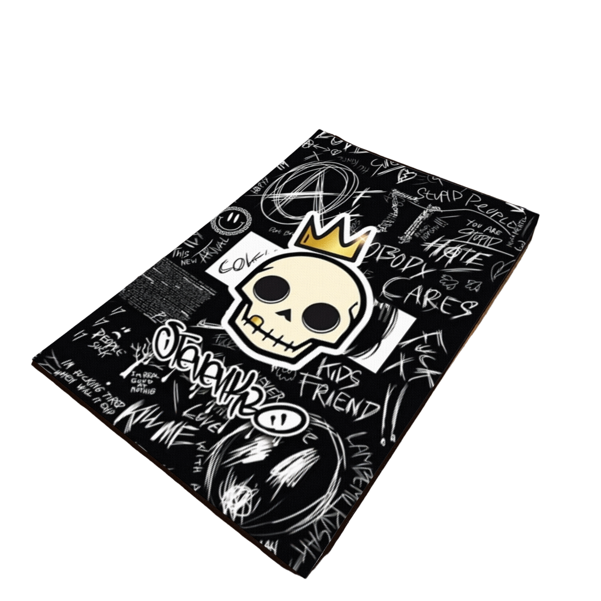 Black Skull Washable Custom Rug