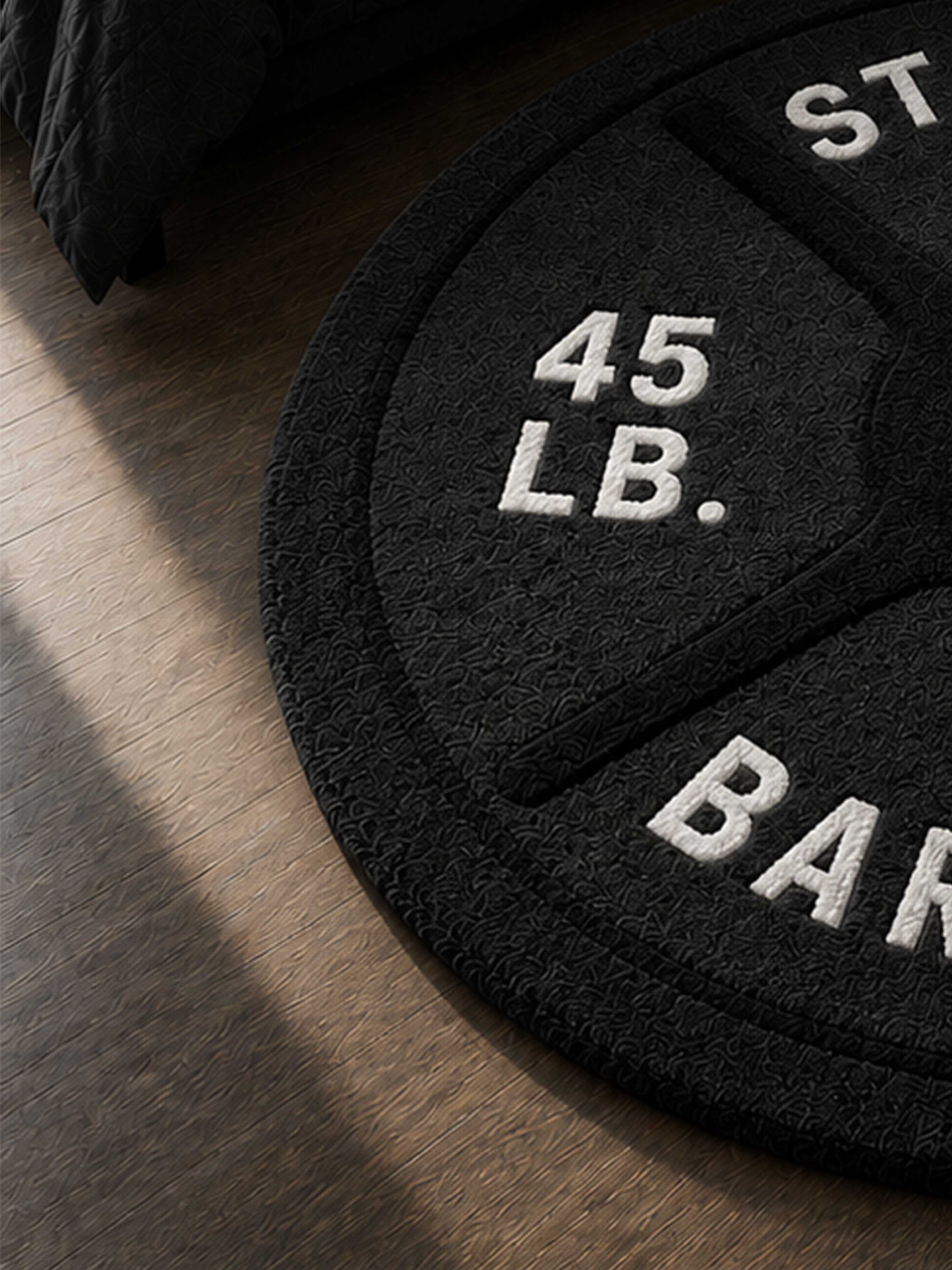 Black Barbell Hand Tufted Rug