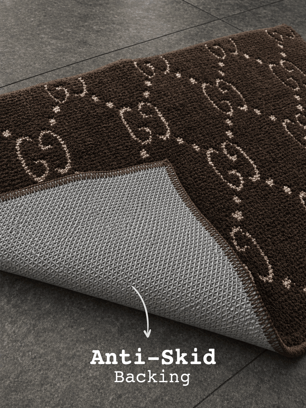Brown & cream GG Bath Custom Mat