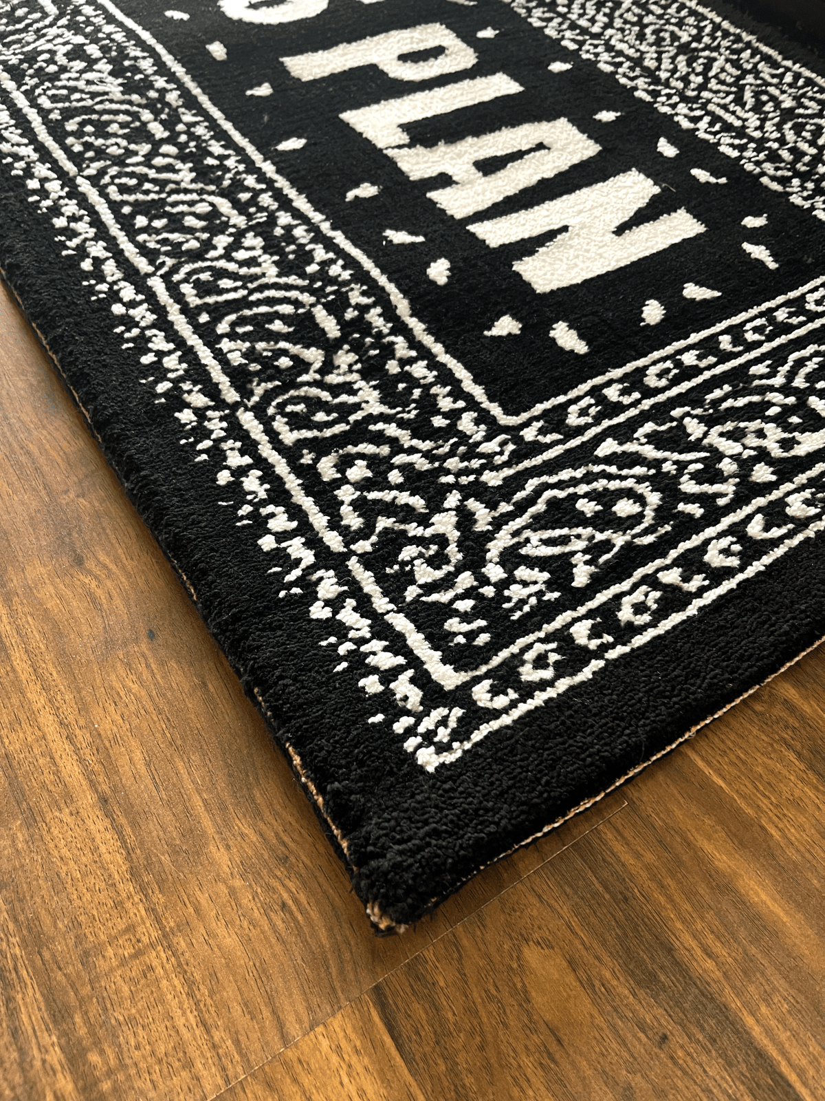 Gods Plan White Machine Tufted Custom Rug