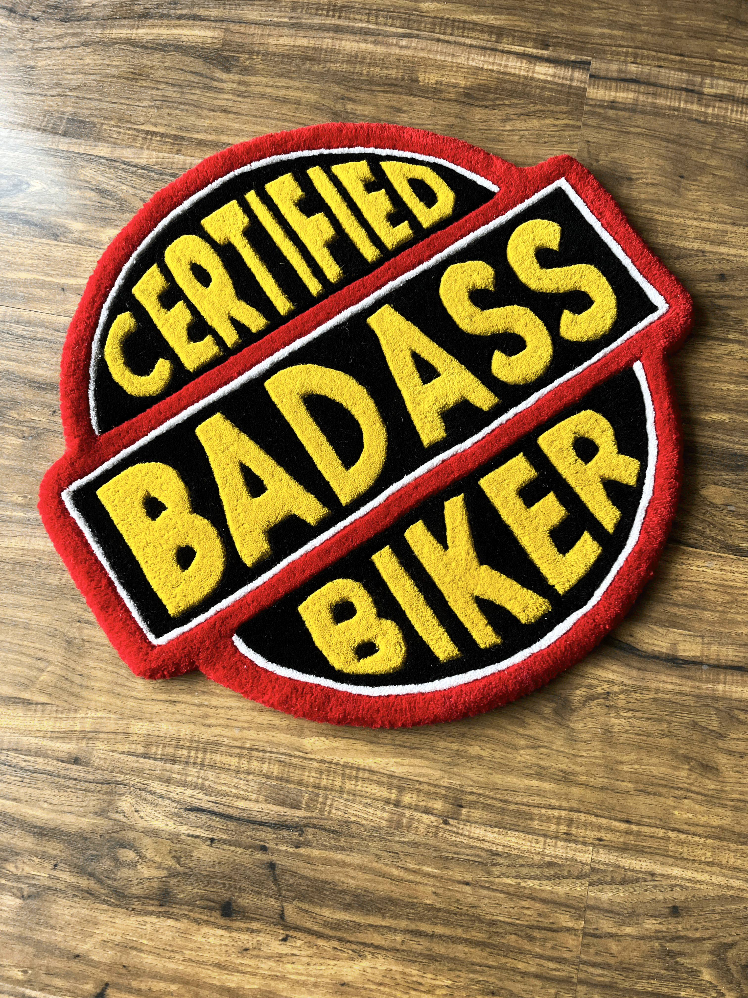 BadAss Biker Hand Tufted Custom Rug