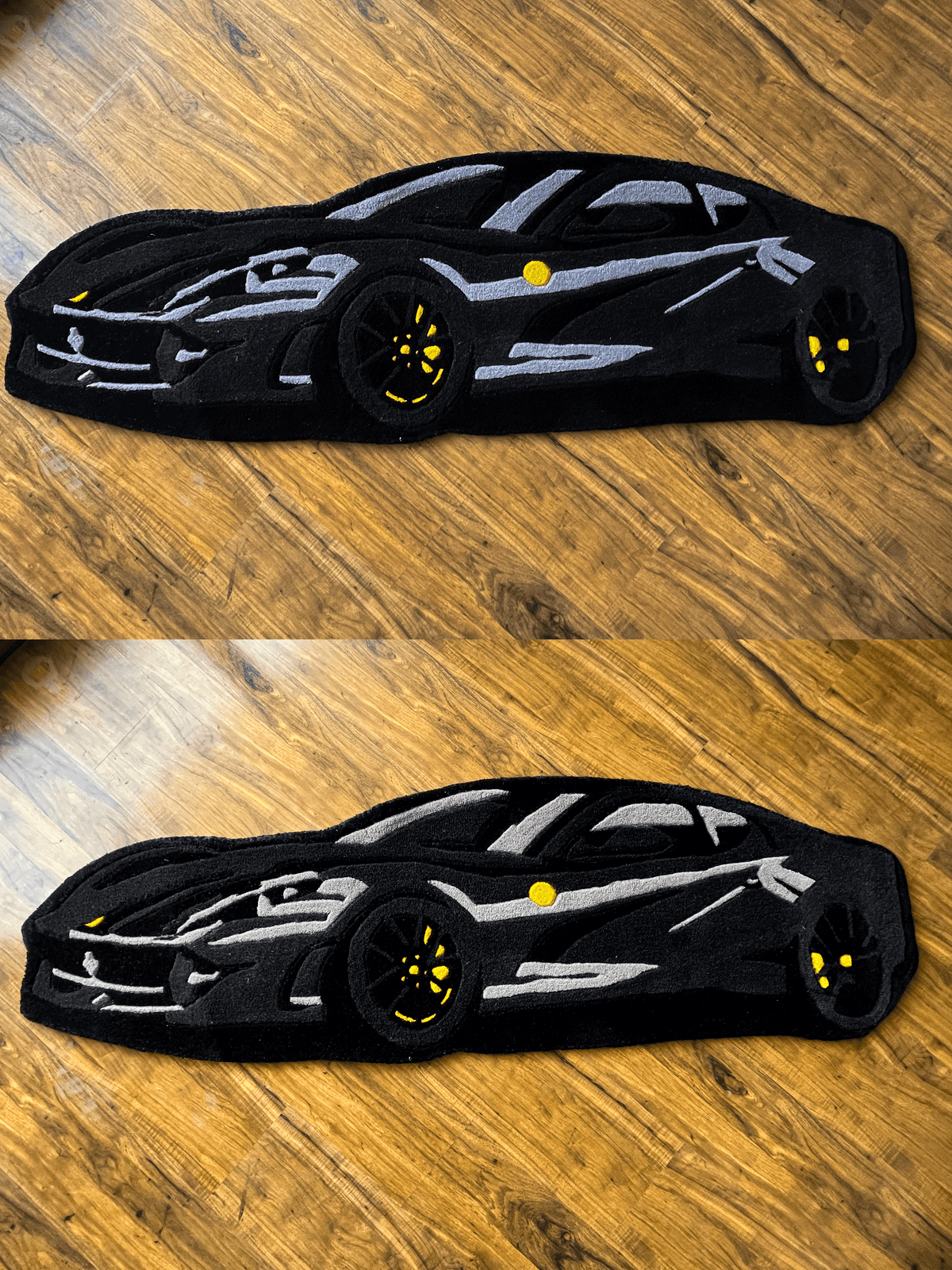 Black super Car Hand Tufted Custom Rug