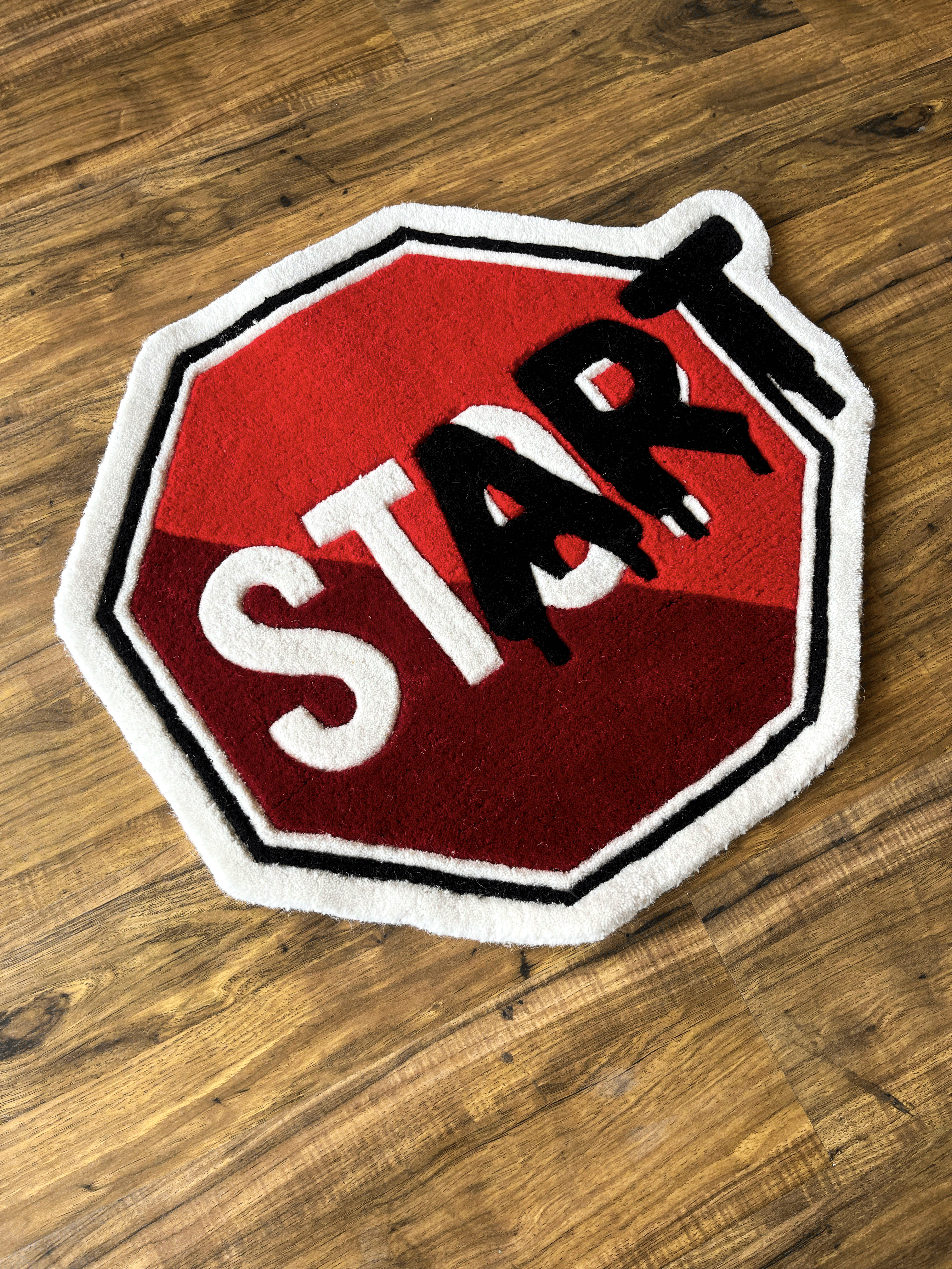 Start Stop Hand Tufted Custom Rug by The Drip Co.