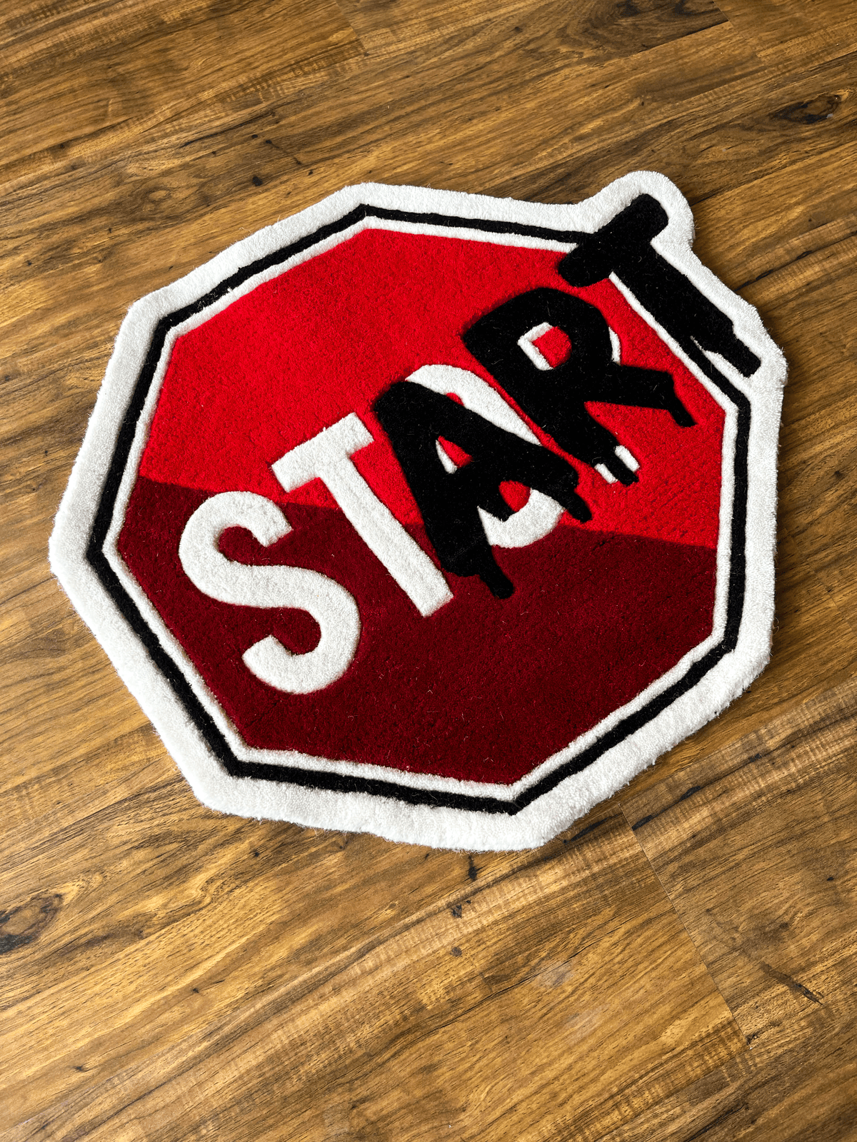 Start Stop Hand Tufted Custom Rug by The Drip Co.