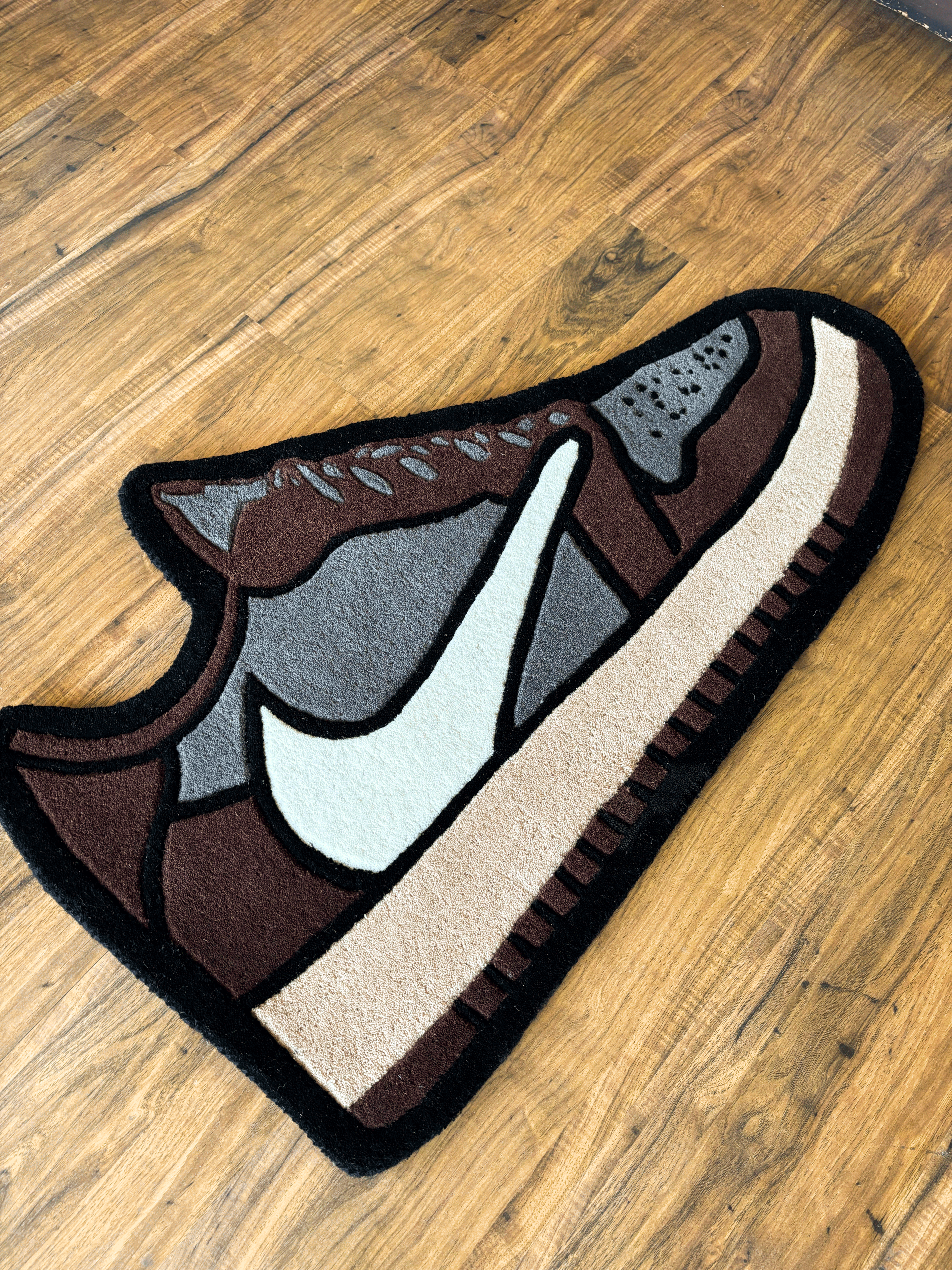 Brown Sneaker Hand Tufted Custom Rug by The Drip Co.