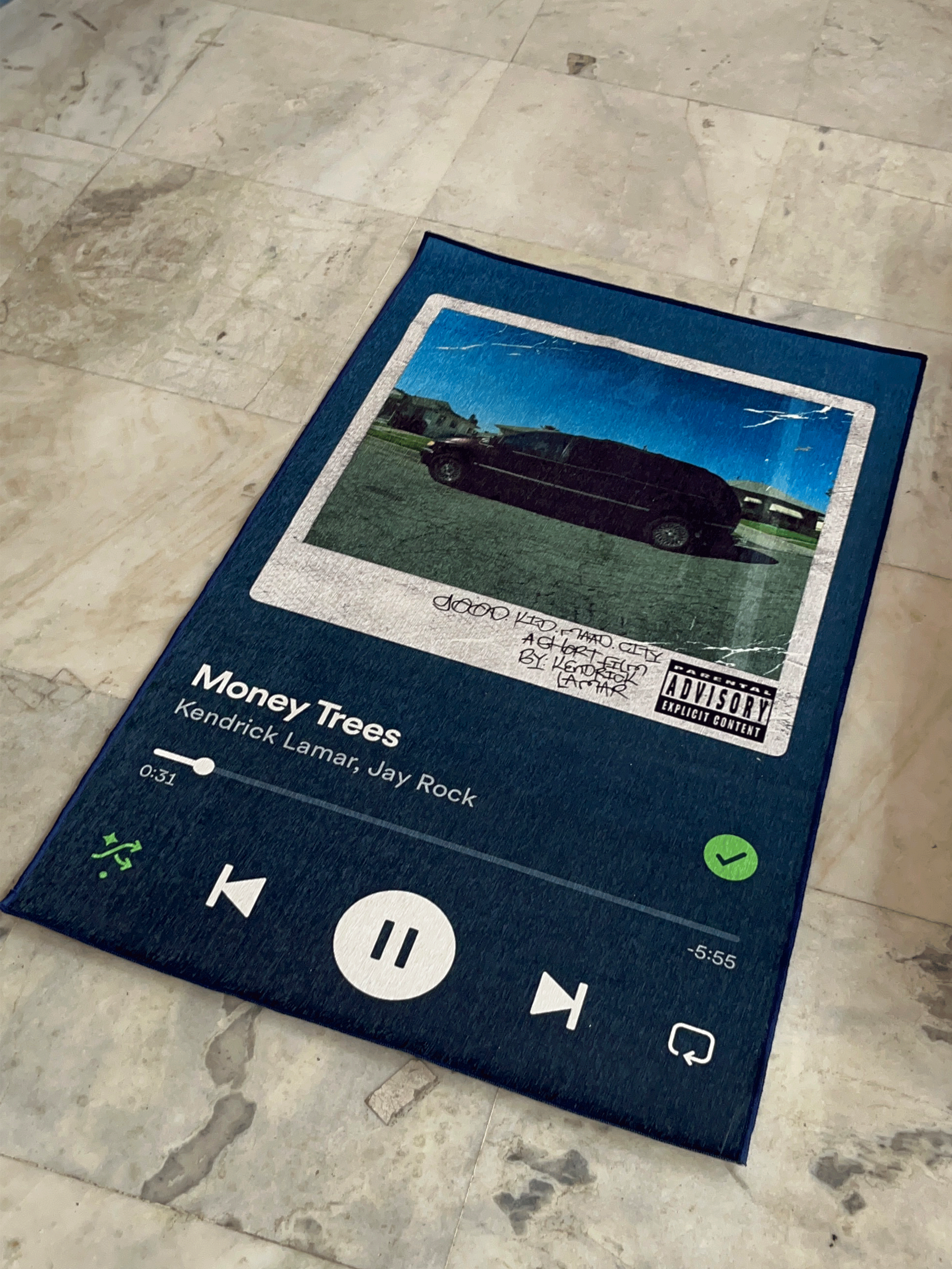 Money Trees Music Album Cover Printed Washable Custom Rug