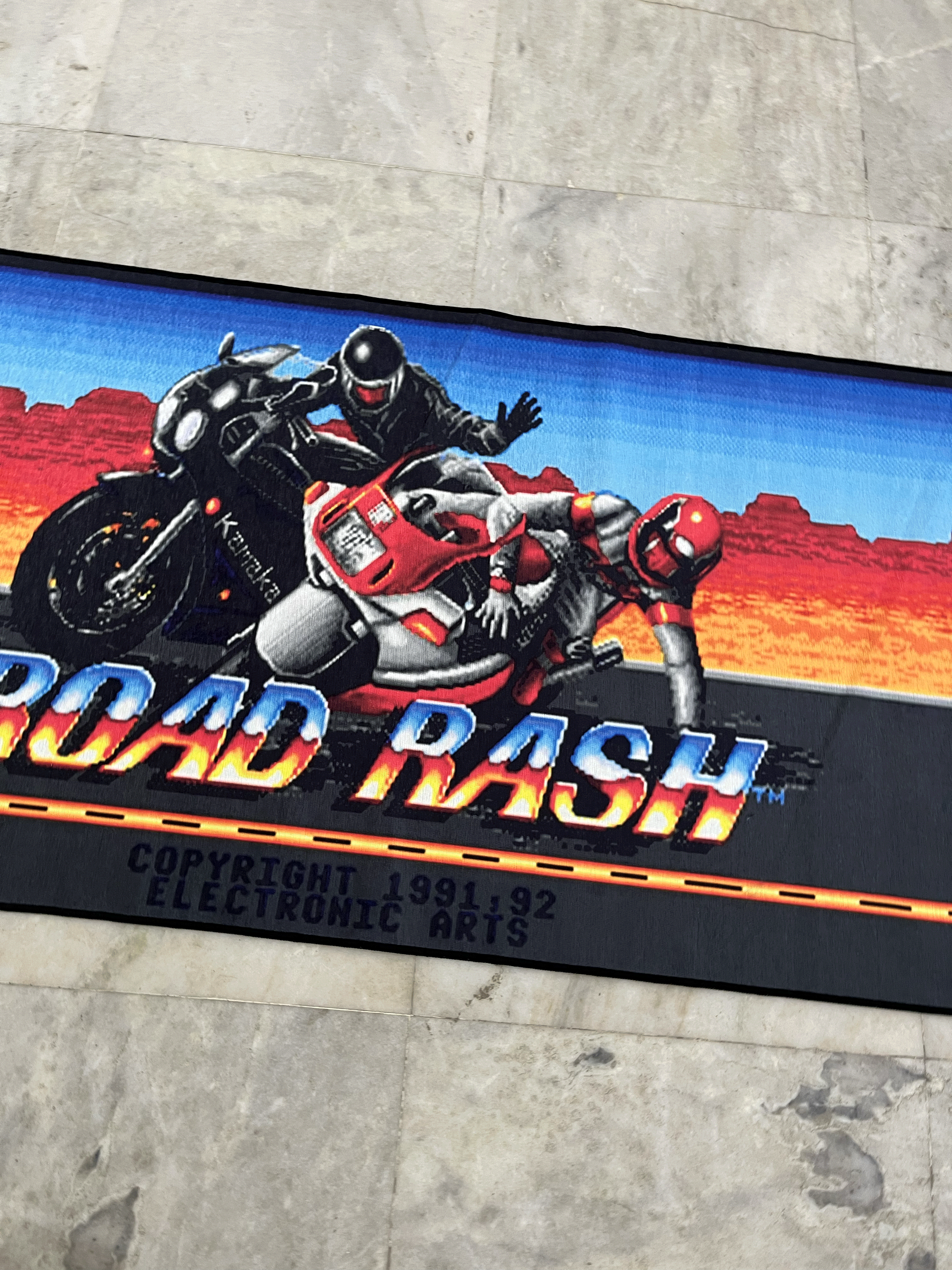 Road Rash Printed Washable Custom Rug