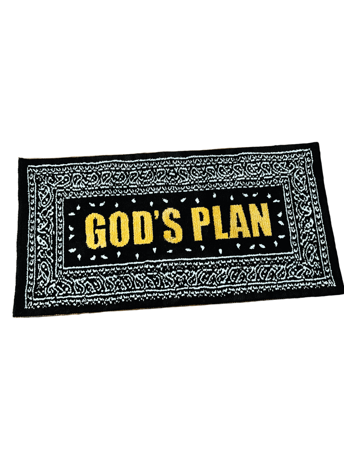 Gods Plan Yellow Machine Tufted Custom Rug