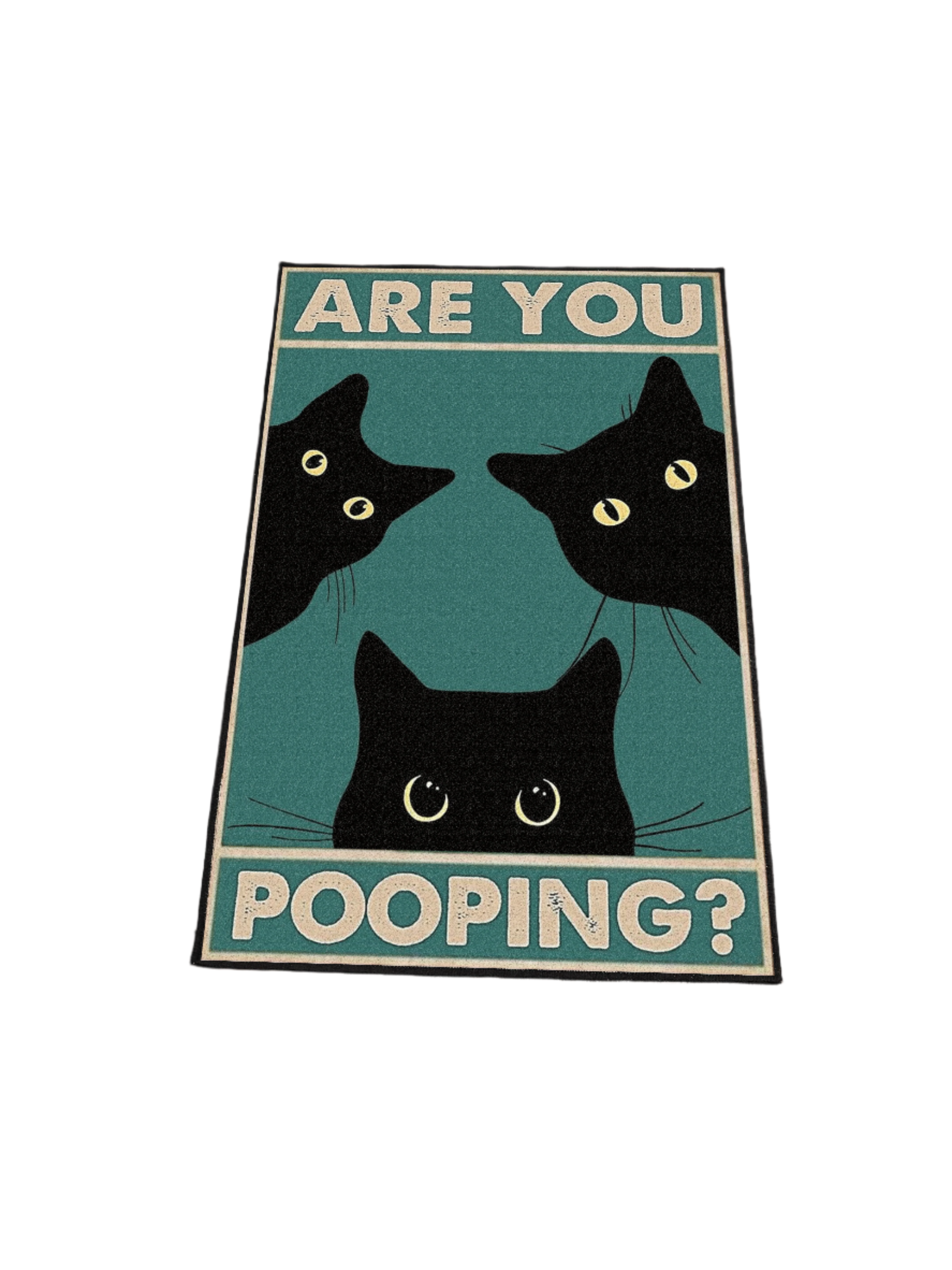 Cat Pooping Door Washable Custom Rug by the Drip Co.