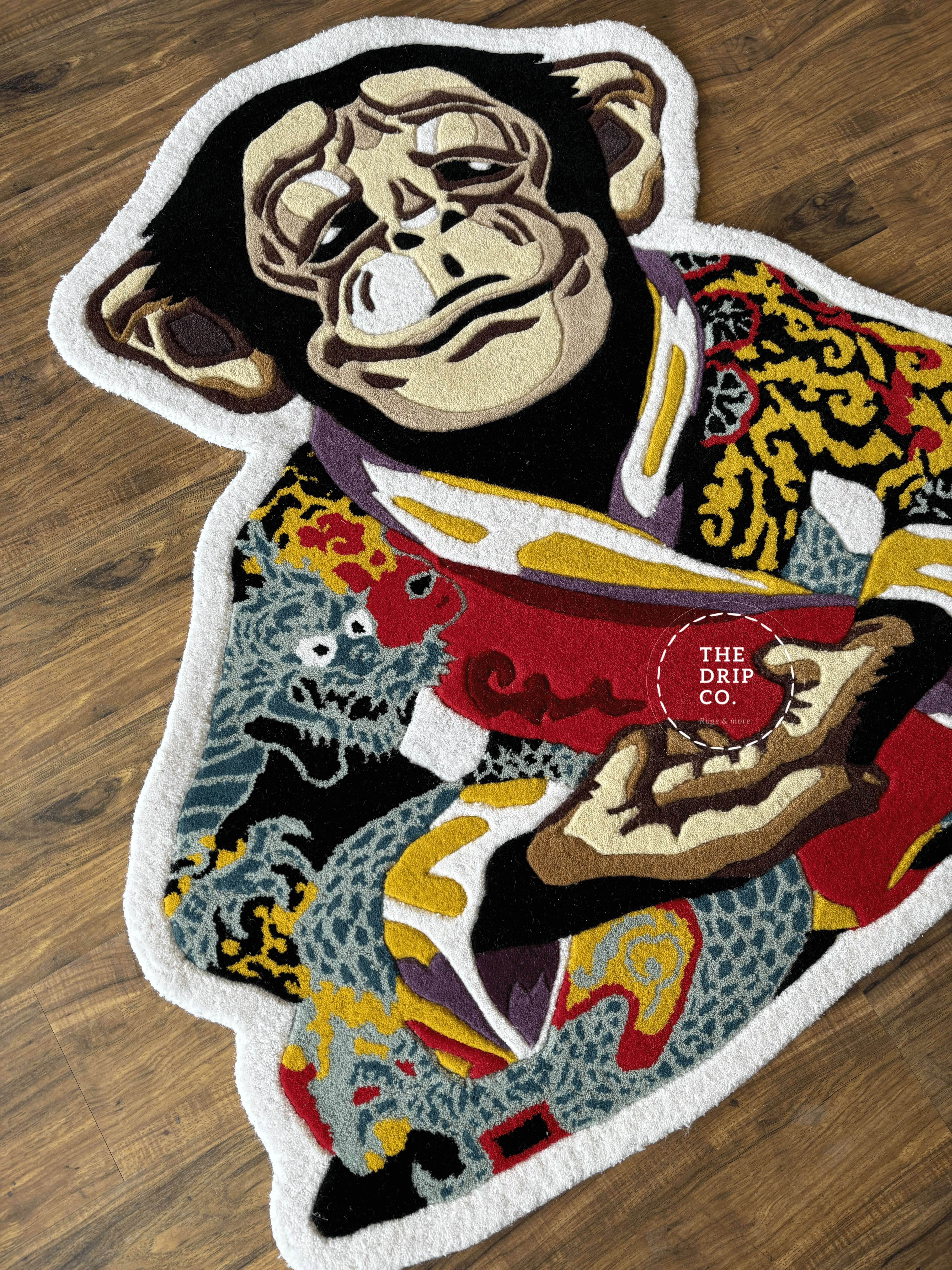 Meditation Monkey Hand Tufted Custom Rug