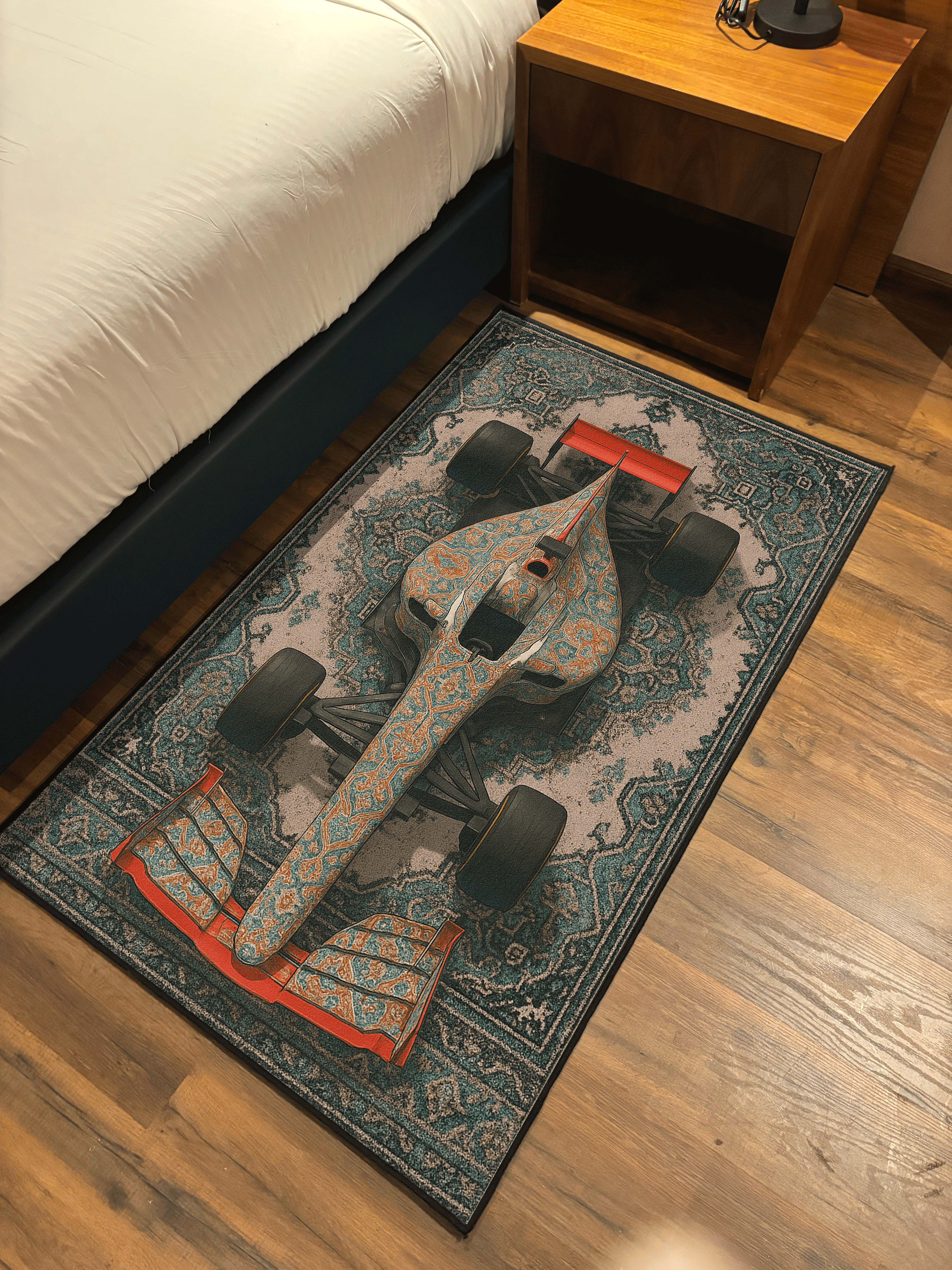 Formula 1 inspired car traditional design Washable Custom Rug