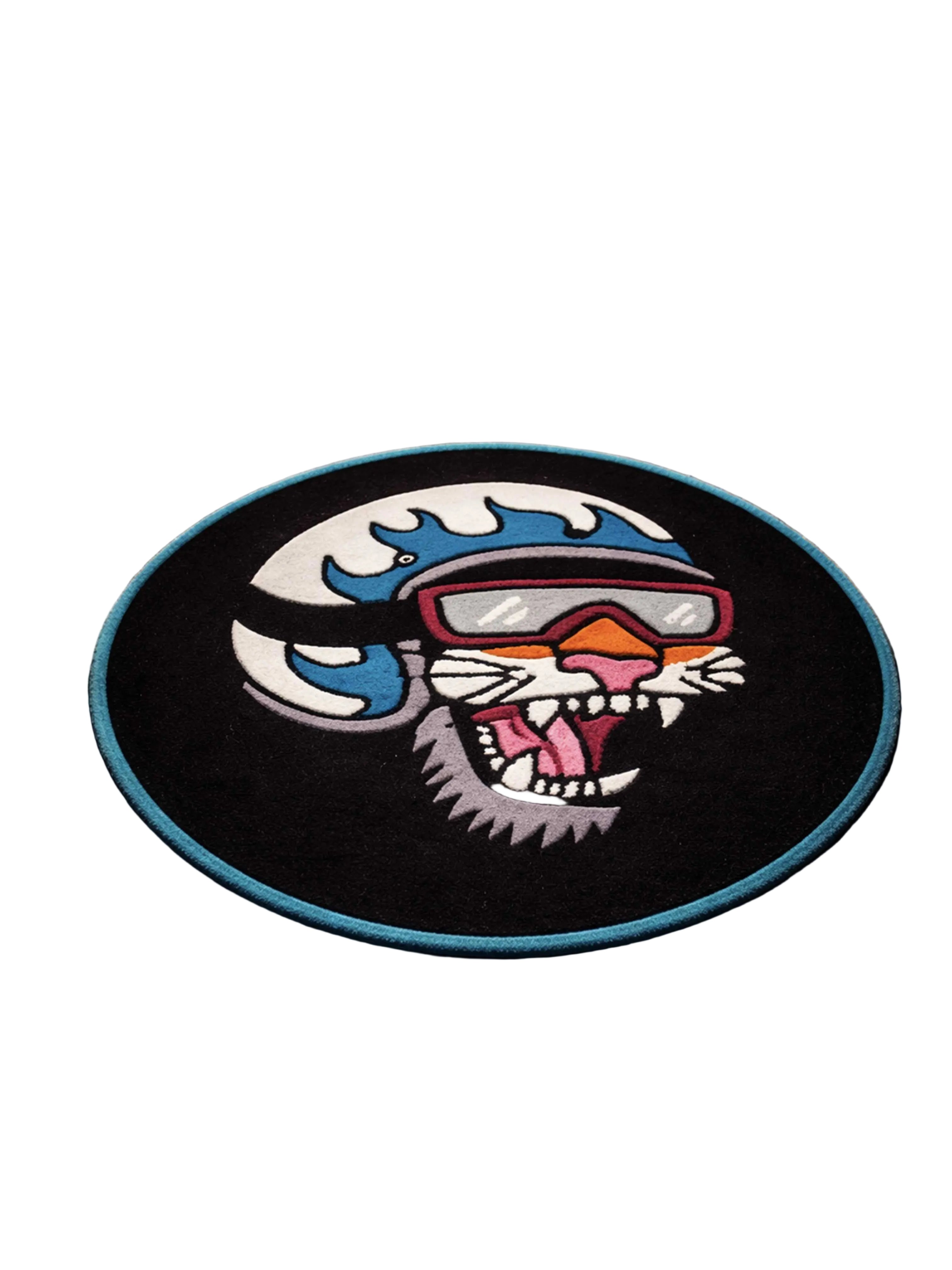 Cat biker Hand Tufted Custom Rug