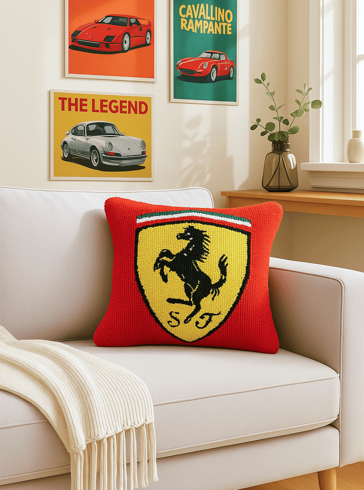 Ferrari inspired cushion cover