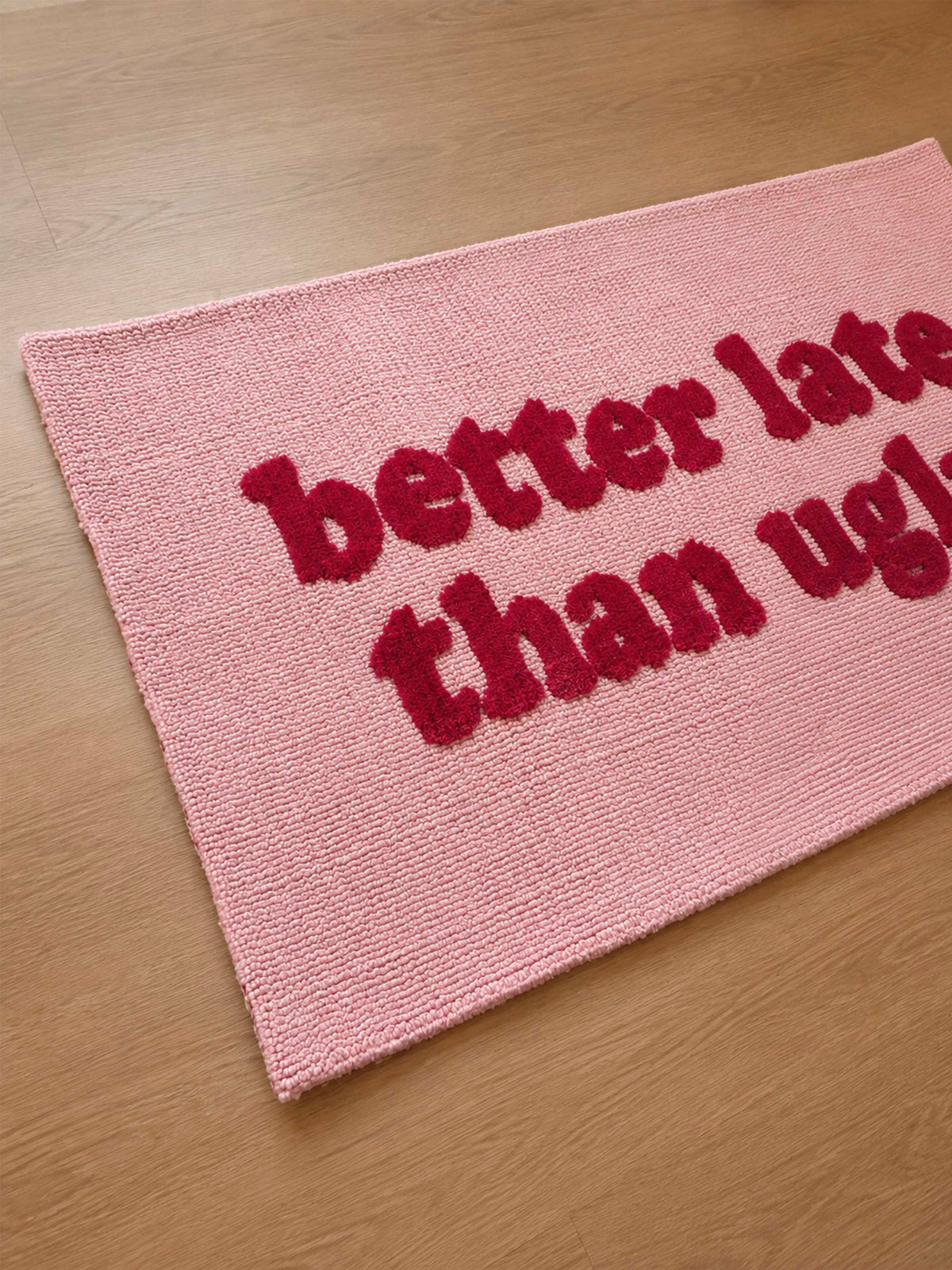 Better late than ugly machine made rug