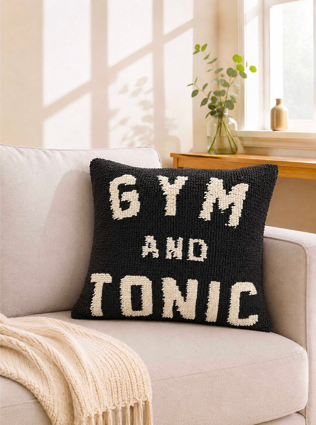 Gym and Tonic cushion cover