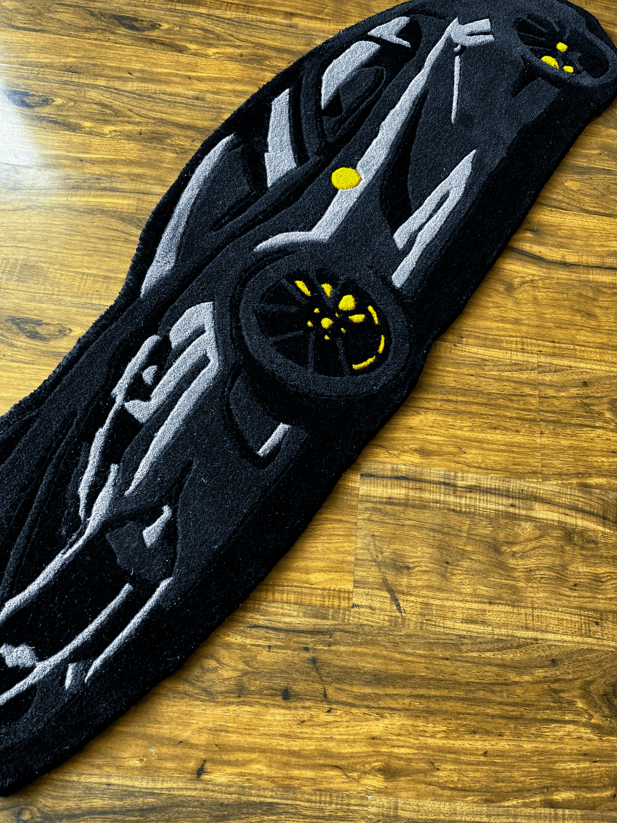 Black super Car Hand Tufted Custom Rug