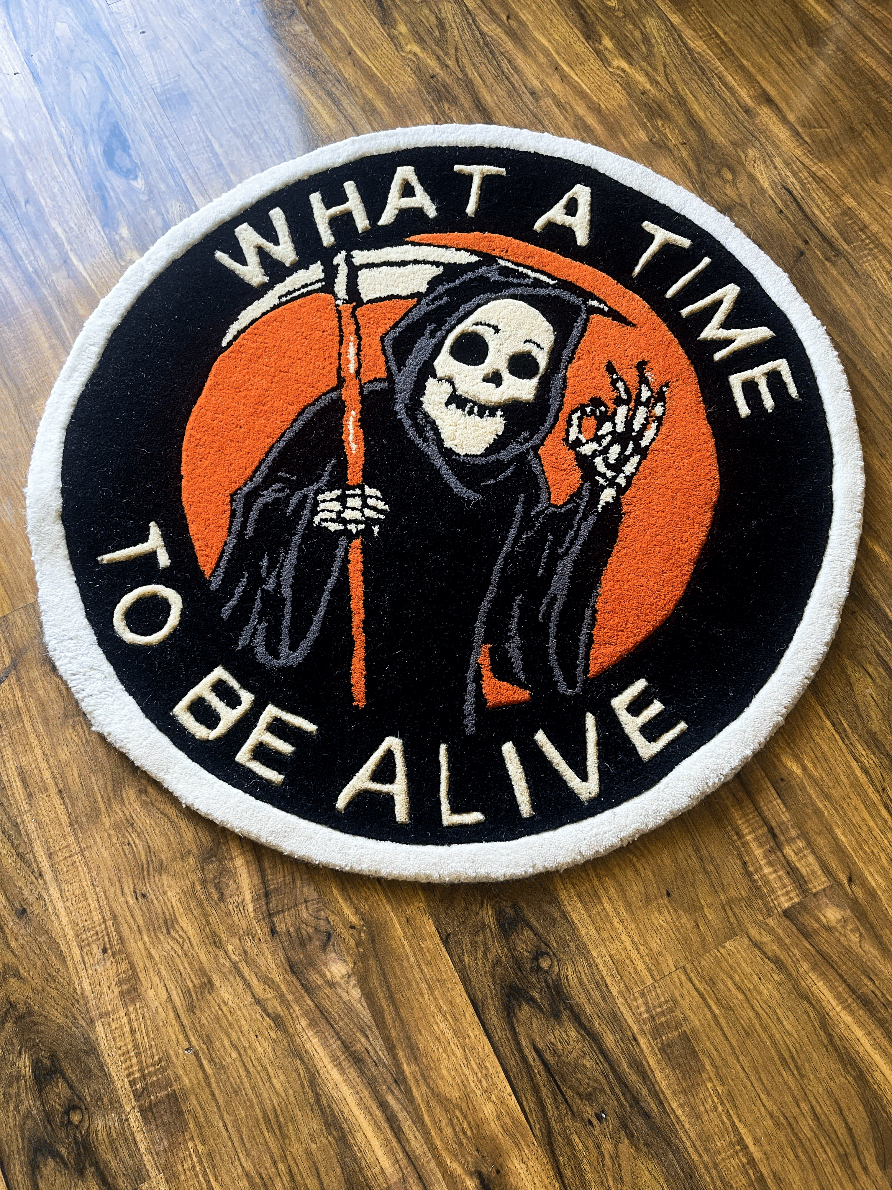 Time to Be Alive Hand Tufted Custom Rug by The Drip Co.