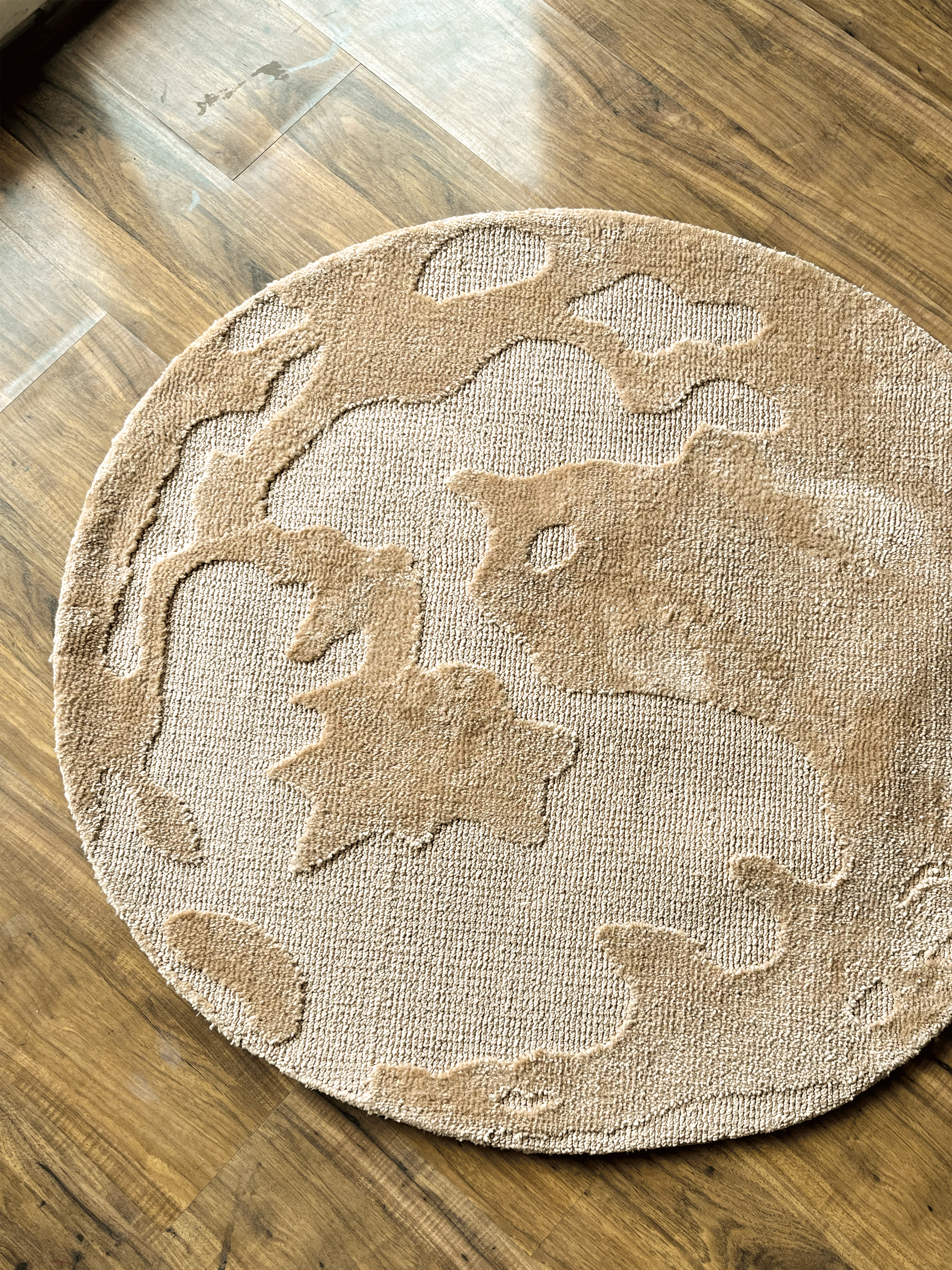 Cream Moon Machine Tufted Custom Rug