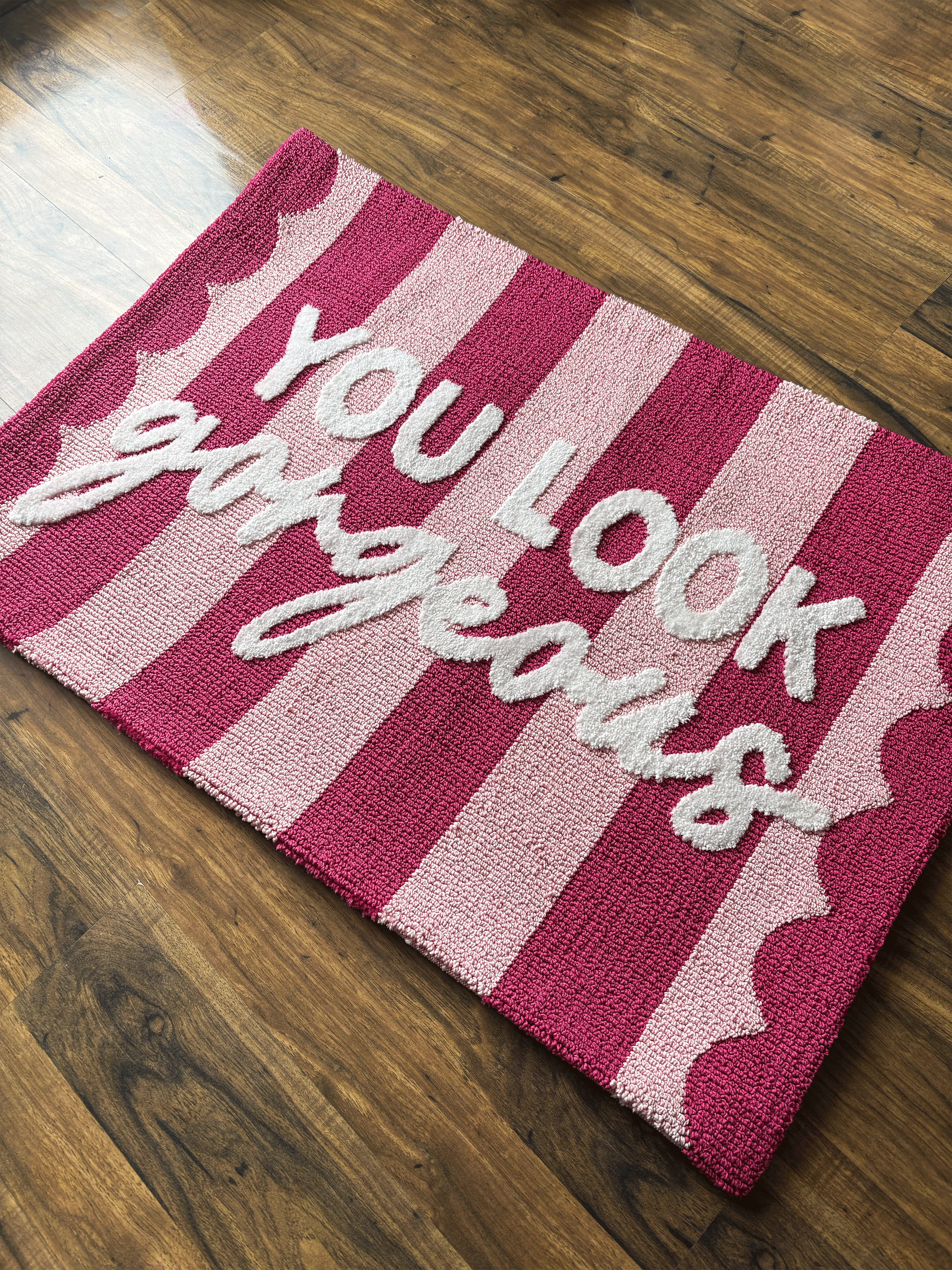 You Look gorgeous Machine Made Custom Rug