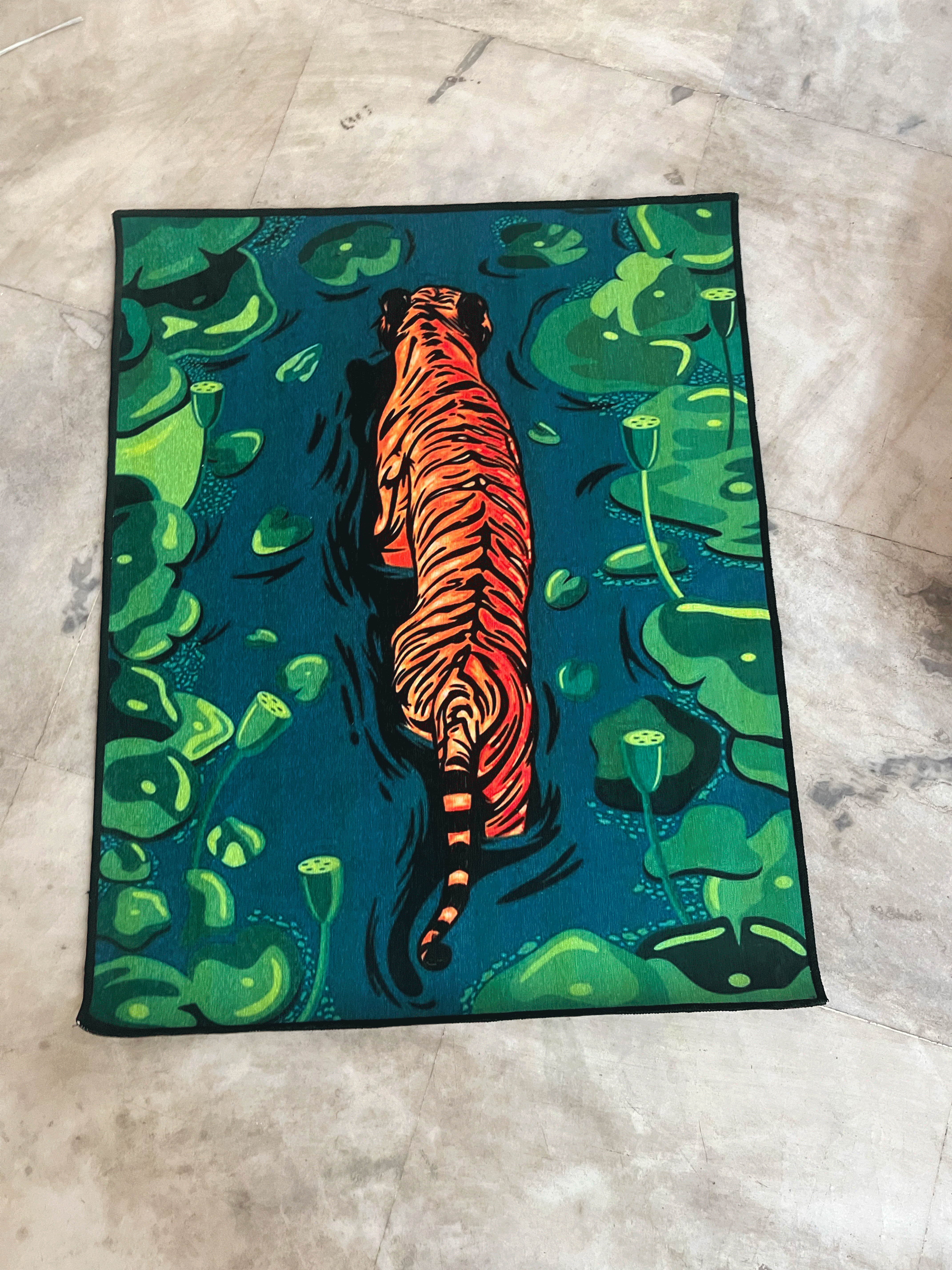 Tiger jungle Printed Washable Custom Rug