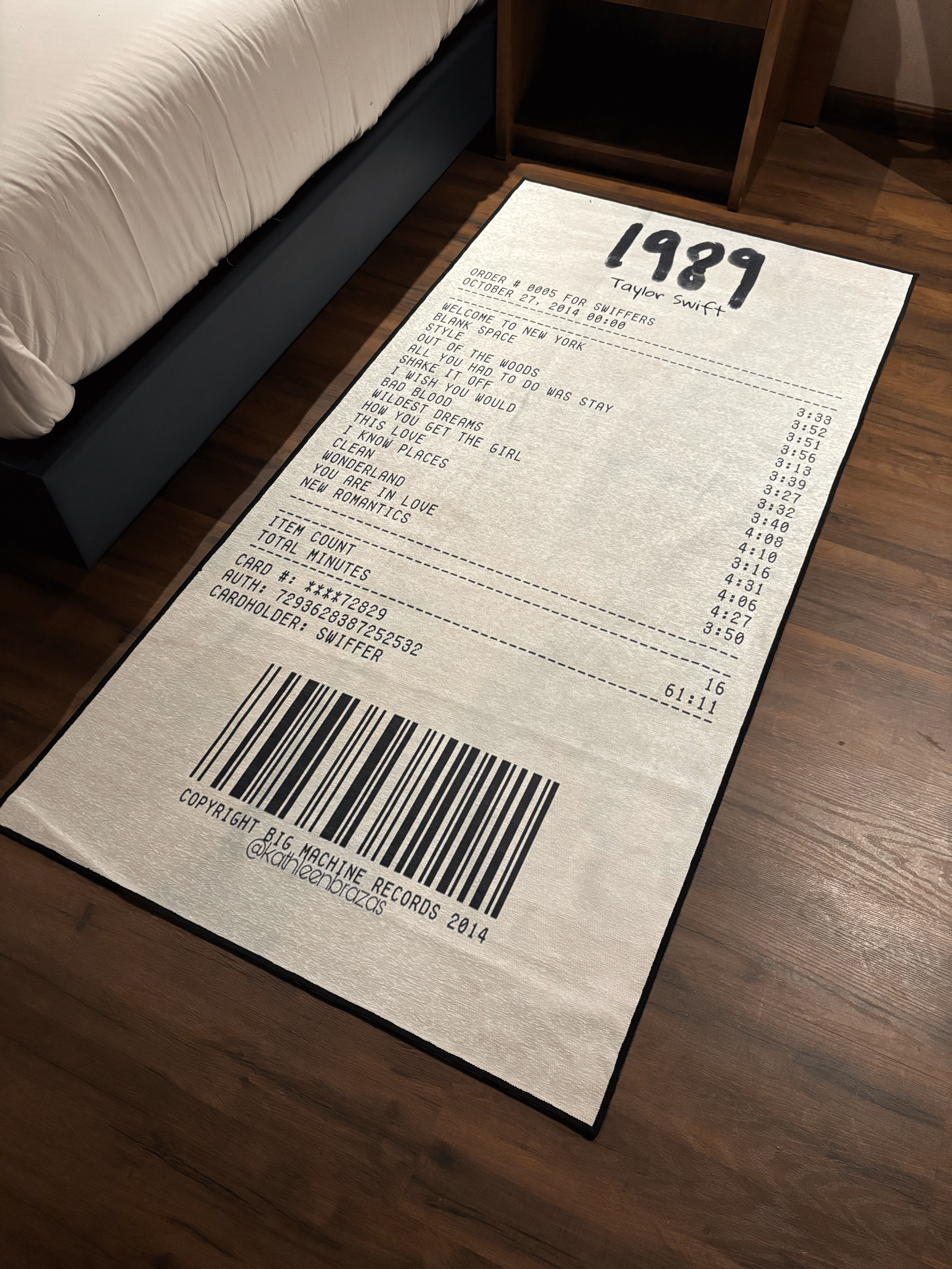 taylor swift music album Washable Custom Rug