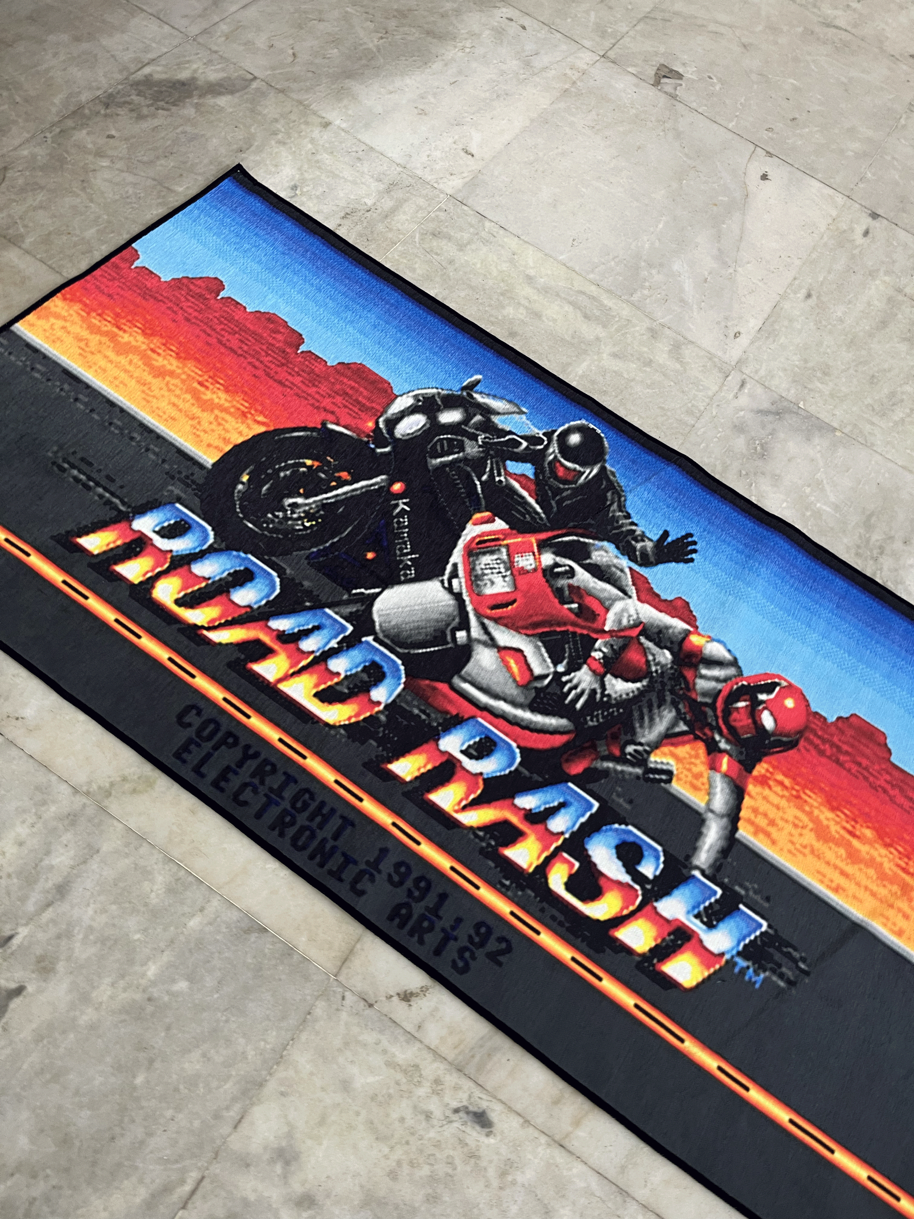 Road Rash Printed Washable Custom Rug