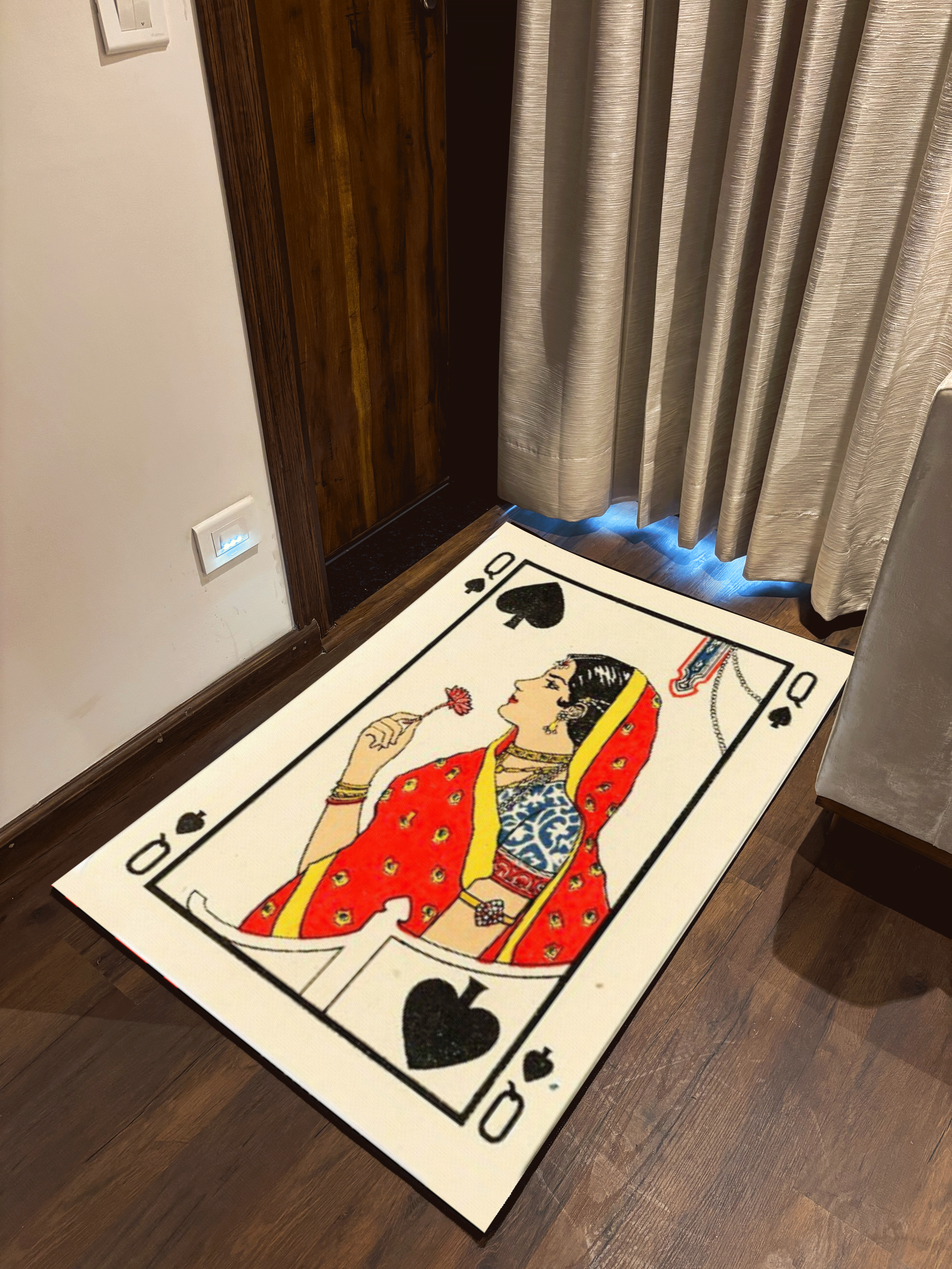 Queen of spades Washable Custom Rug