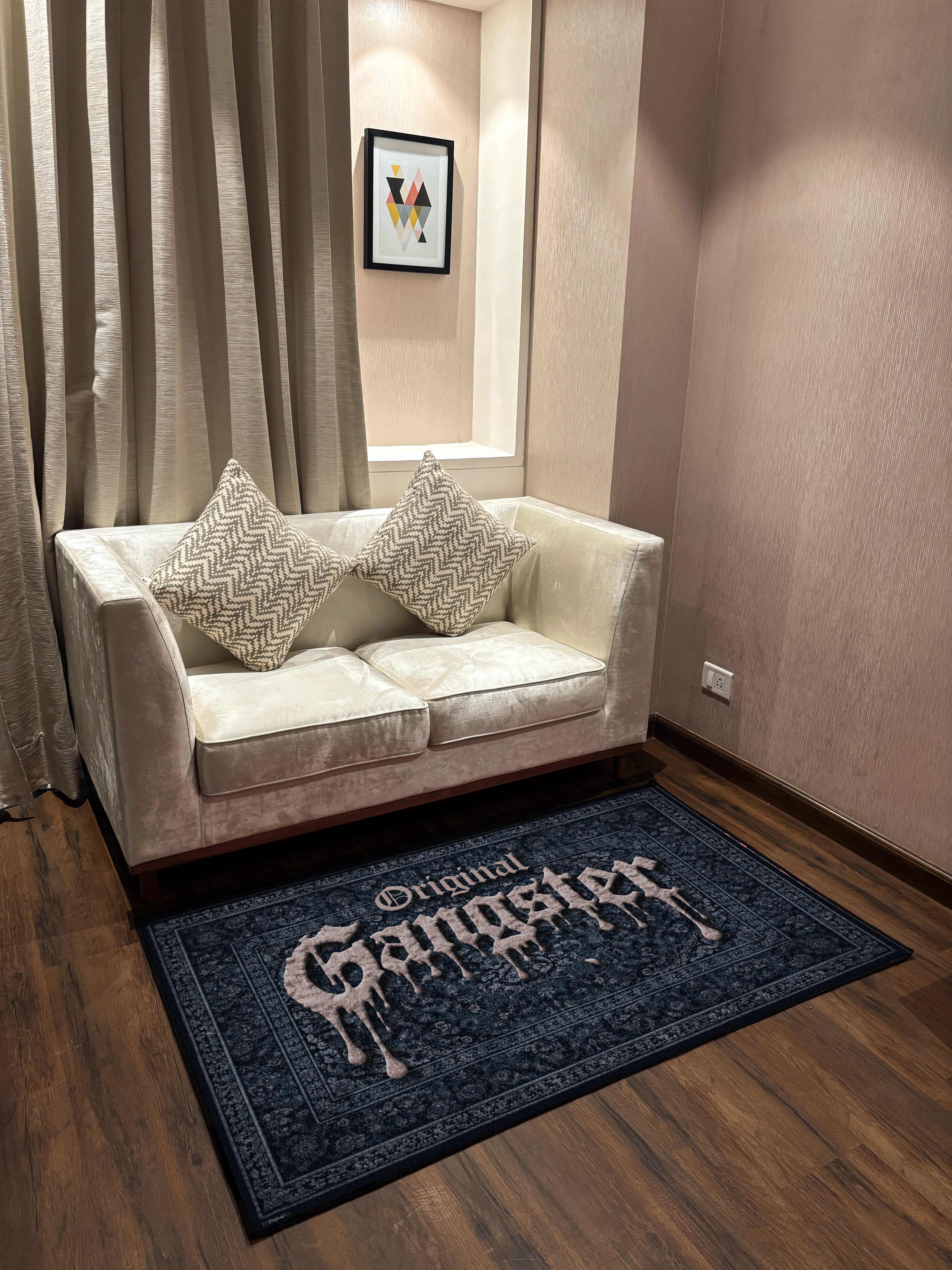 OG Gangster Blue traditional design Washable Custom Rug