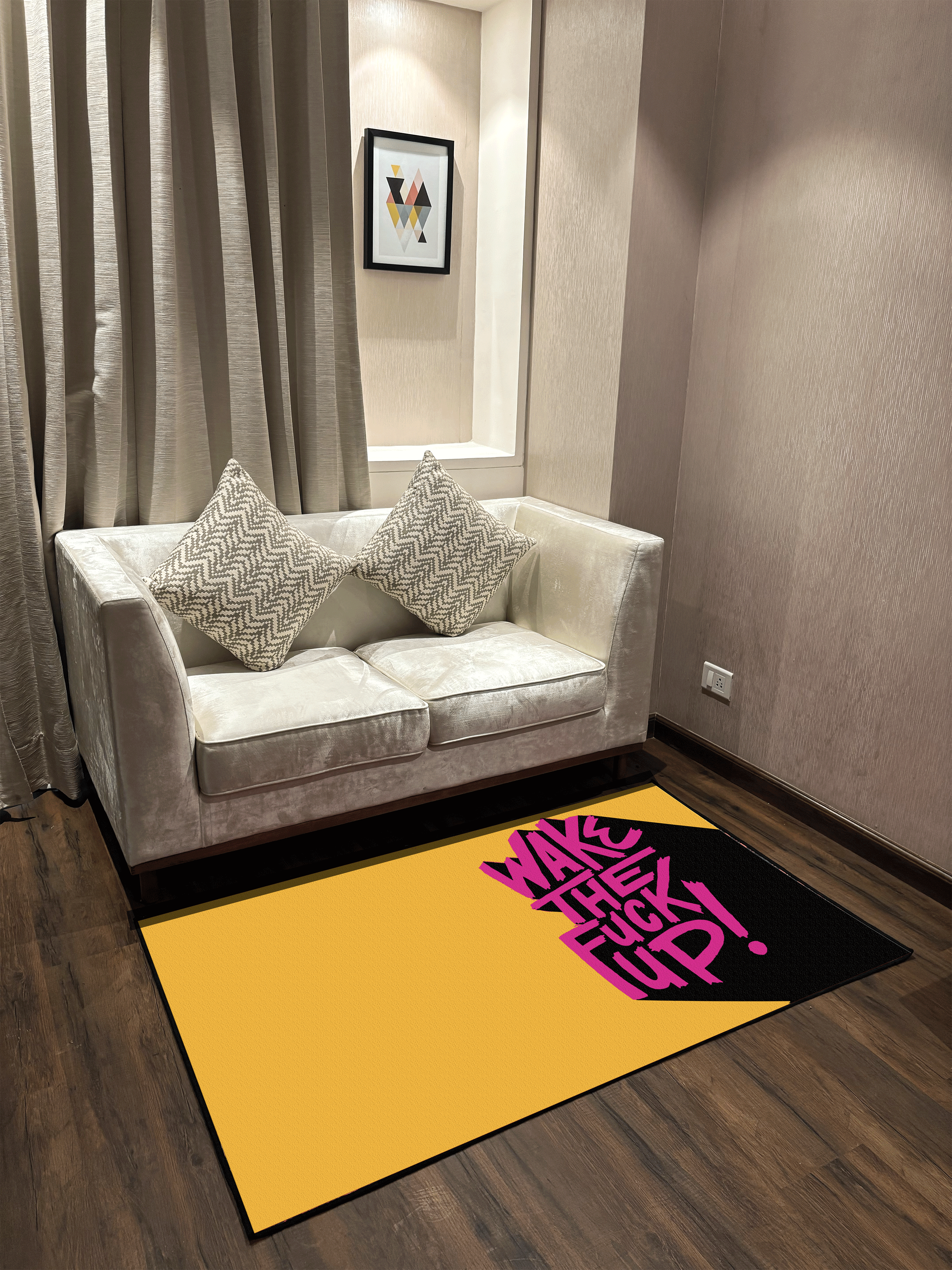 Wake up Washable Custom Rug