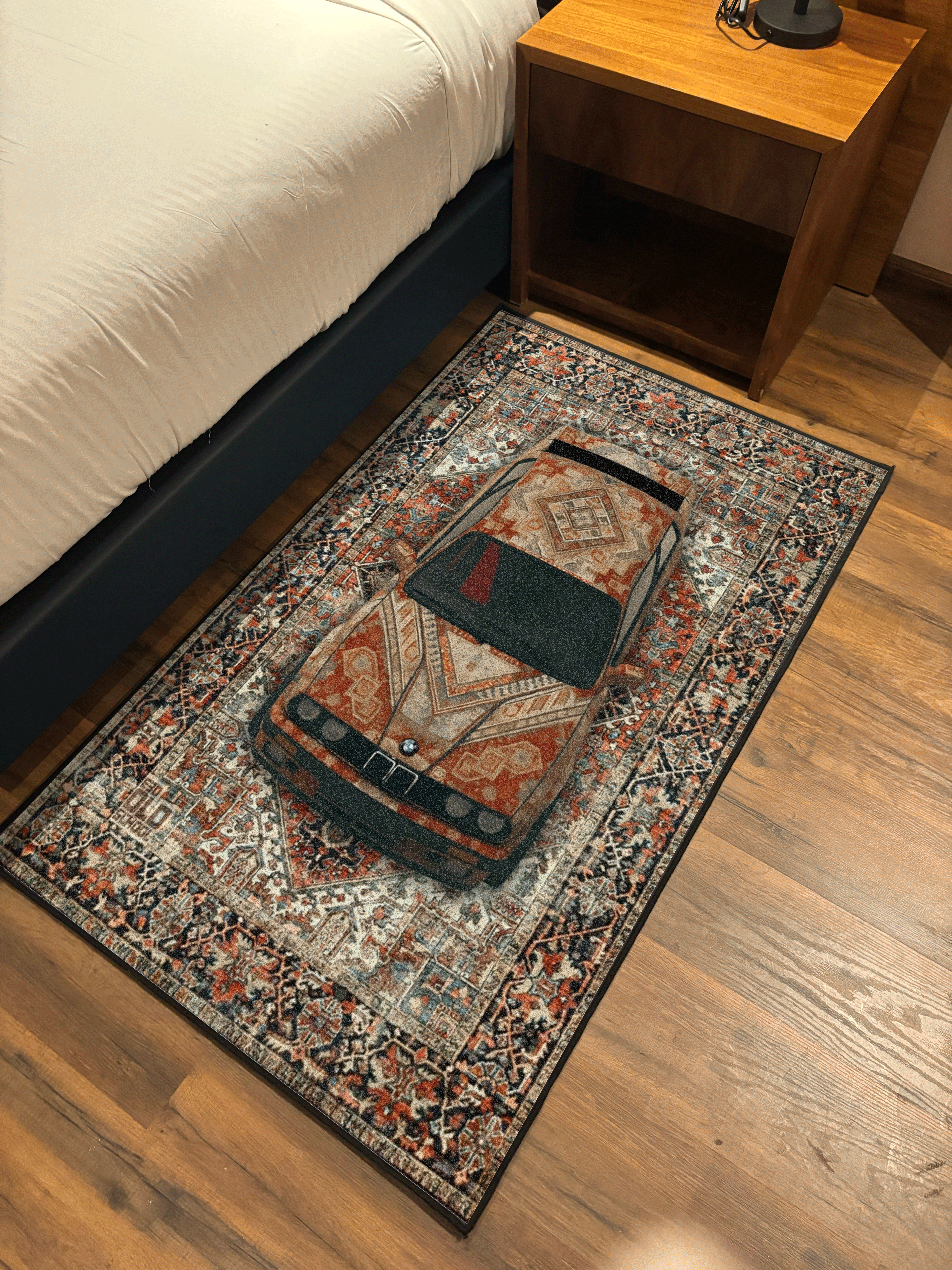Vintage car traditional design Washable Custom Rug