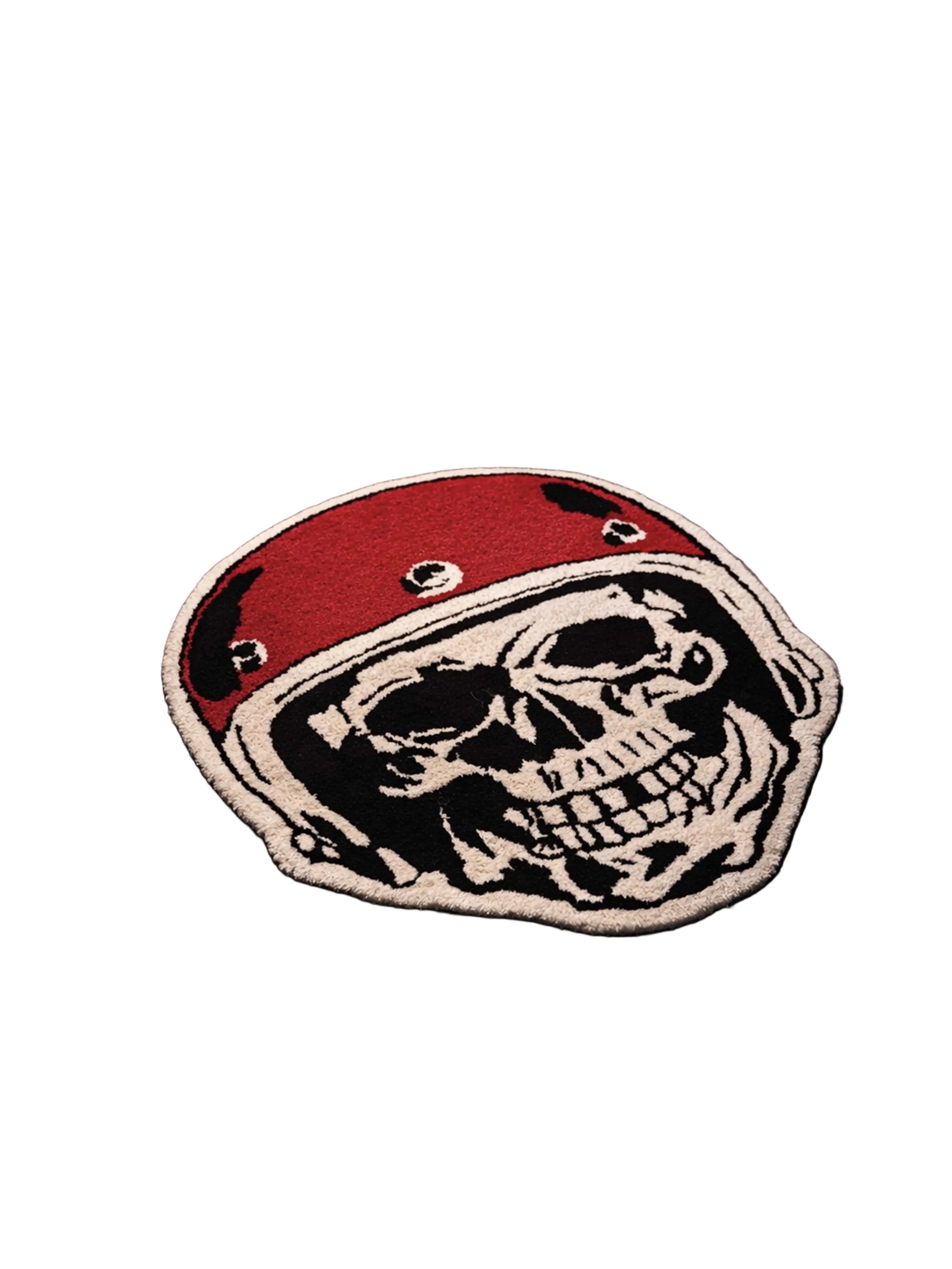 Skull biker Hand Tufted Custom Rug