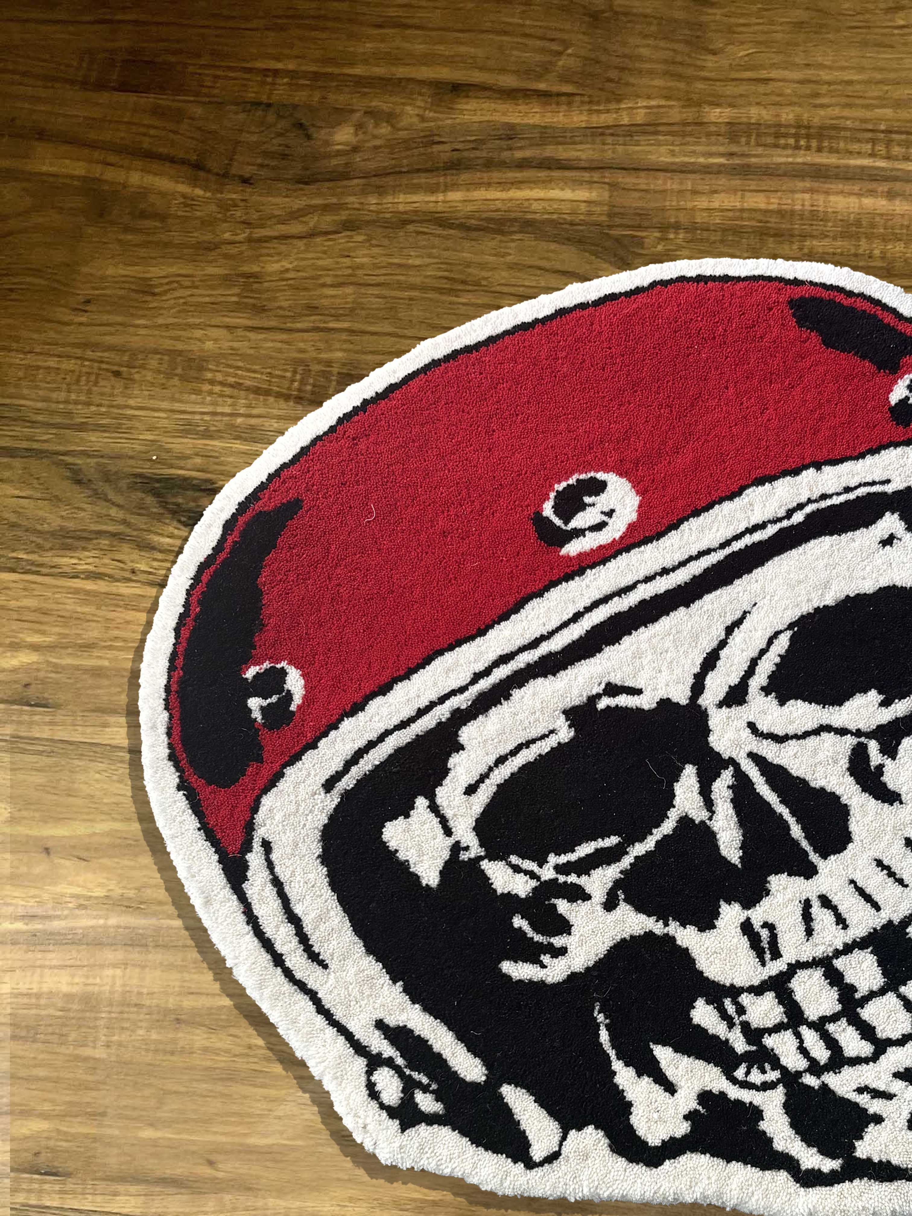 Skull biker Hand Tufted Custom Rug