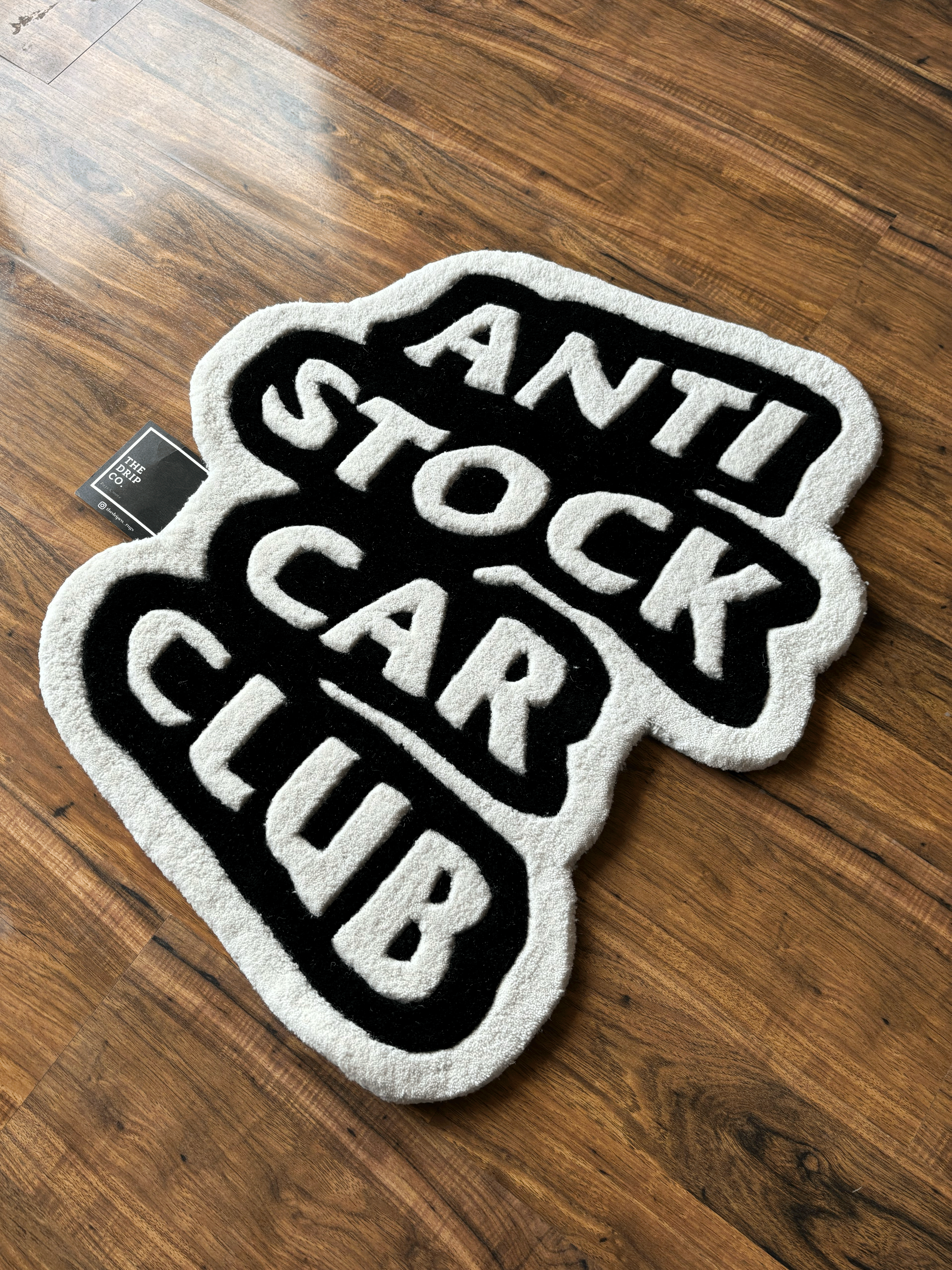 Anti Stock Car Club Hand Tufted Custom Rug by The Drip Co.