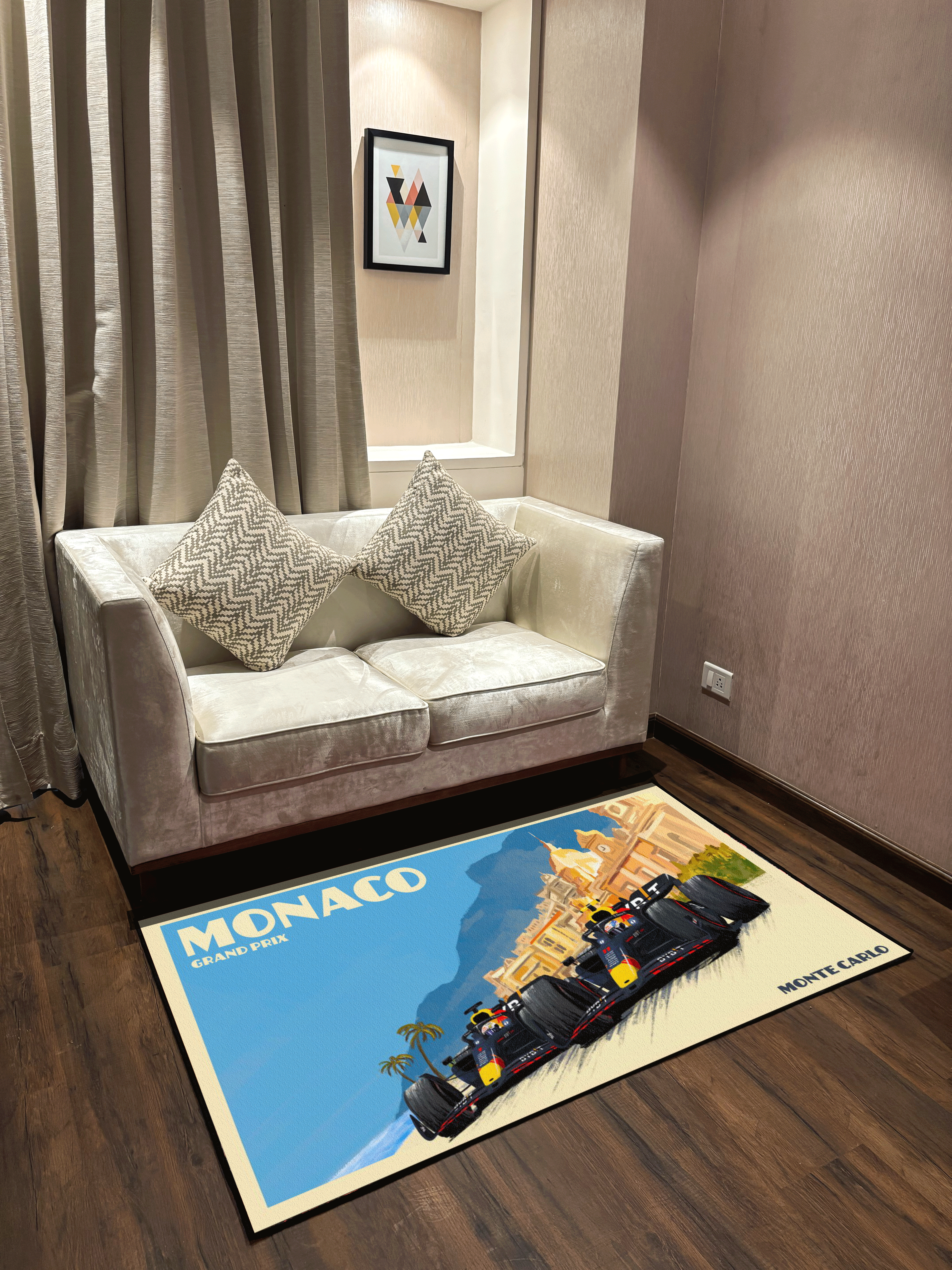 Monaco Fan art Printed Washable Custom Rug